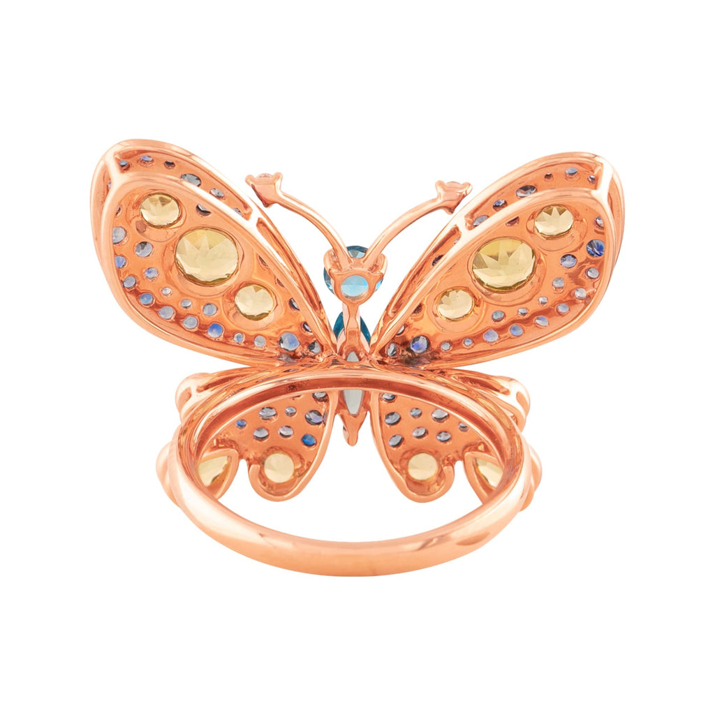 ANILLO MARIPOSA CON PIEDRAS PRECIOSAS MIXTAS