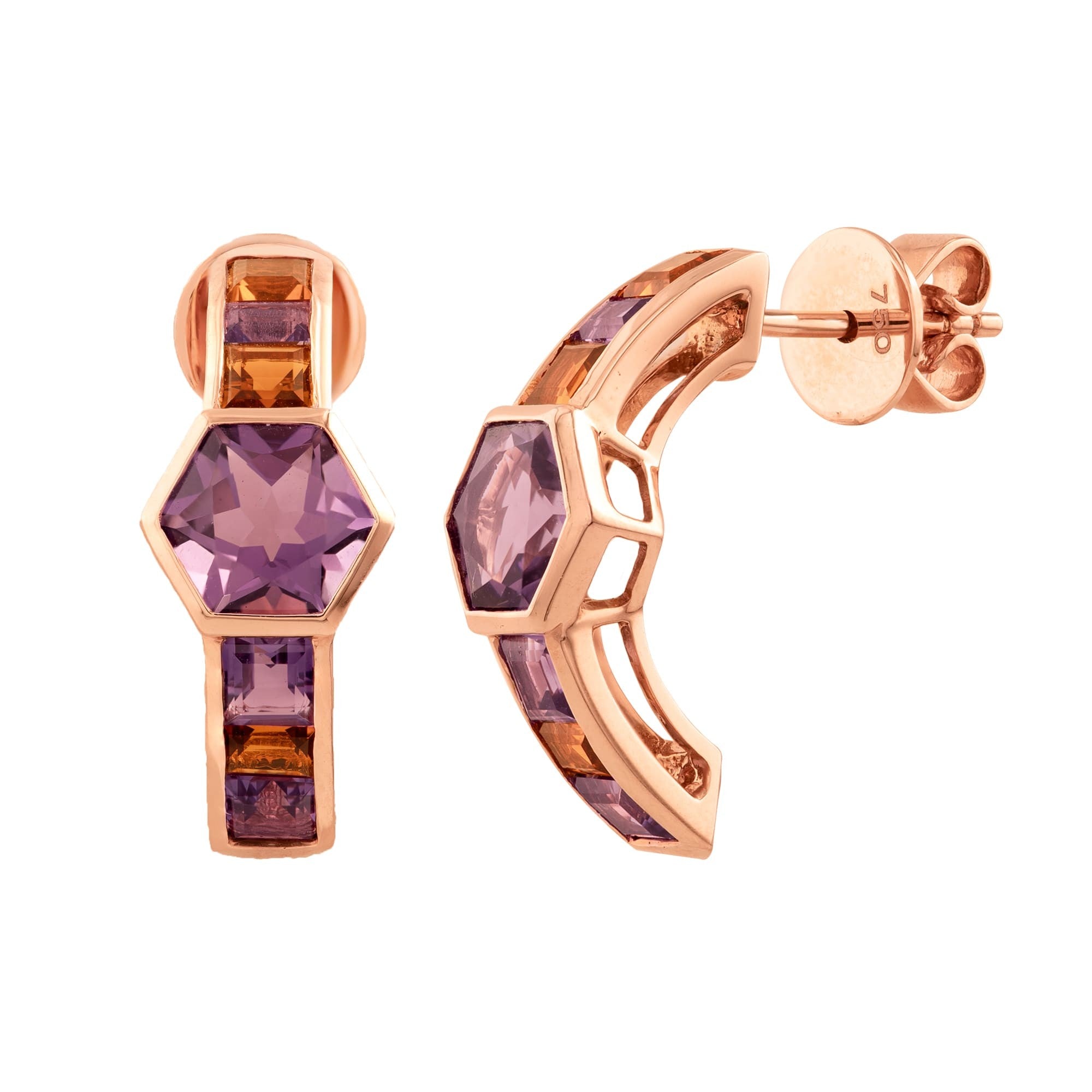 ARETES CON AMATISTA HEXAGONAL