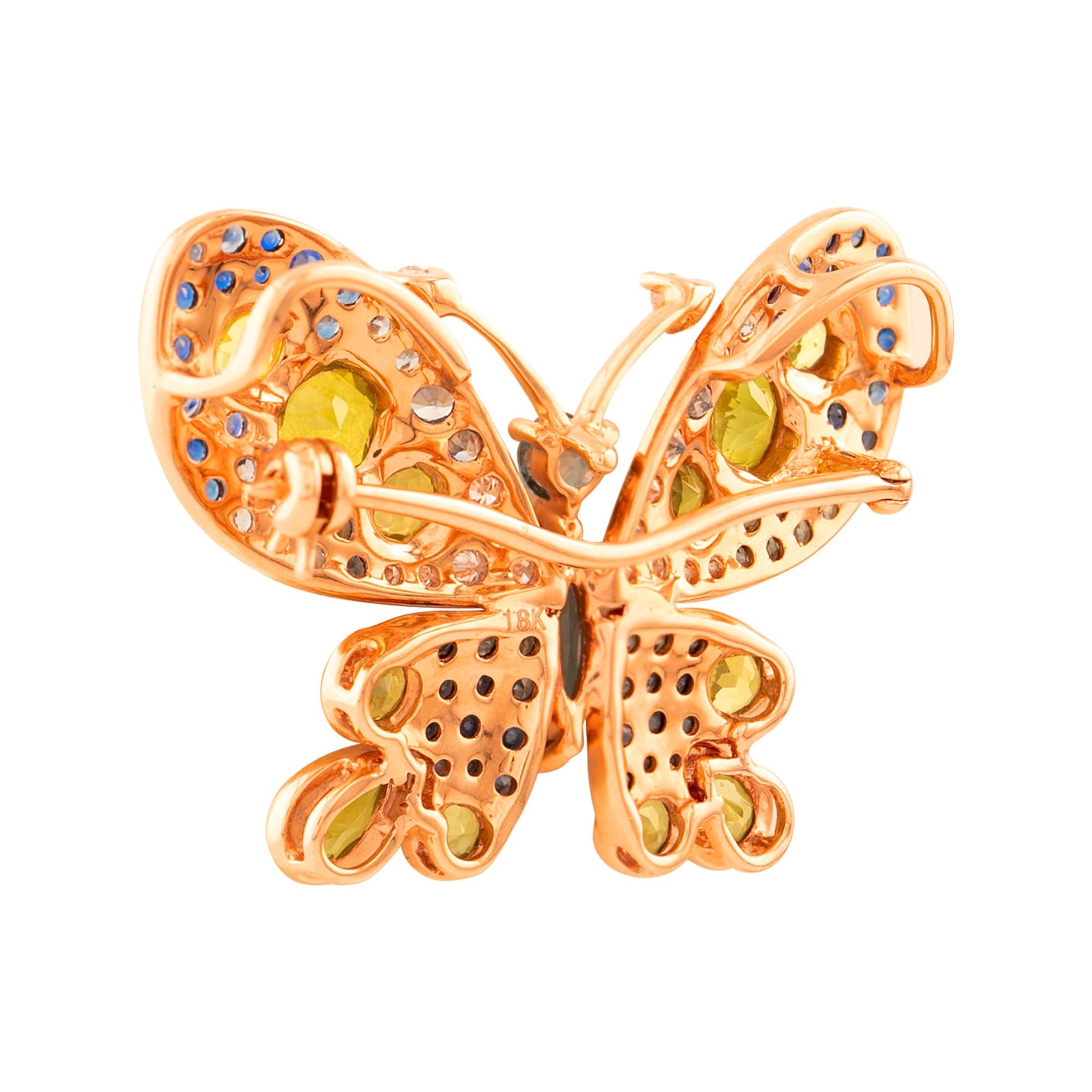 DIJE MARIPOSA CON PIEDRAS PRECIOSAS MIXTAS