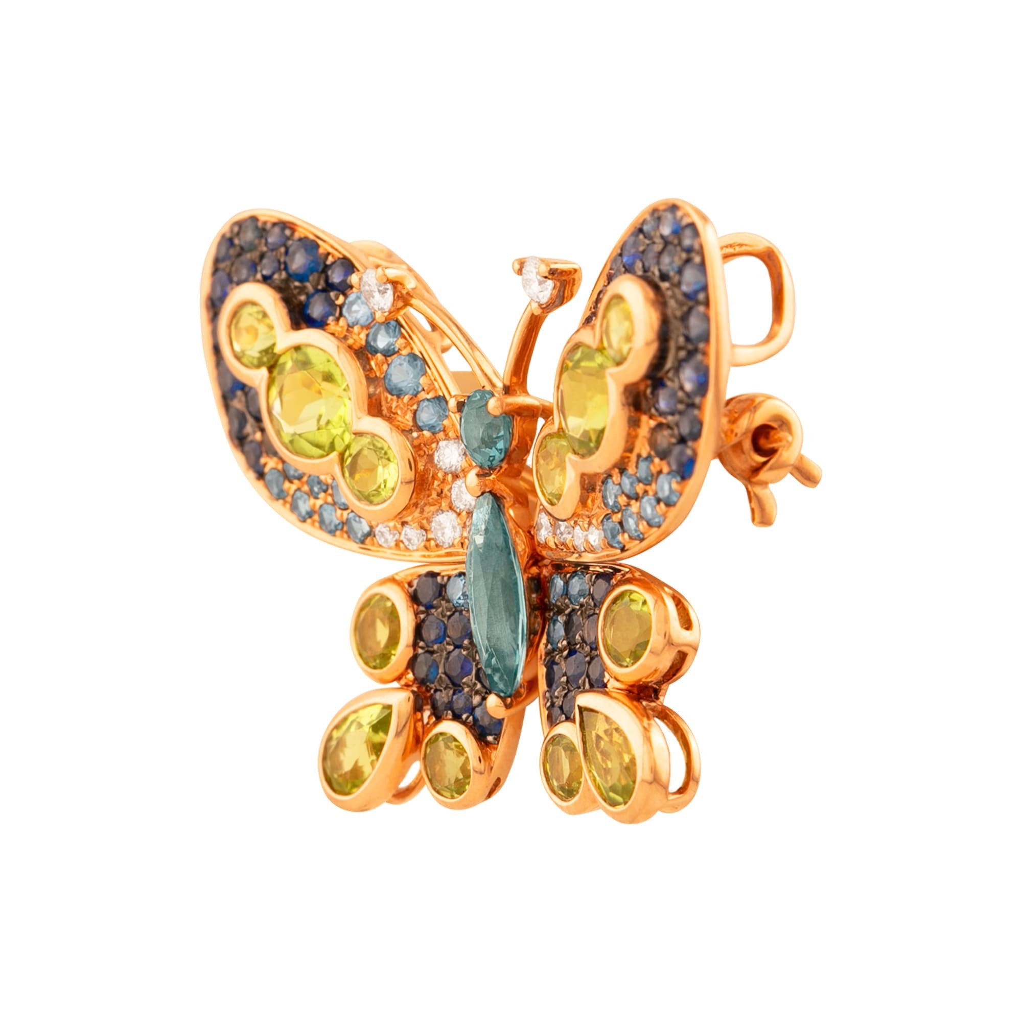 DIJE MARIPOSA CON PIEDRAS PRECIOSAS MIXTAS