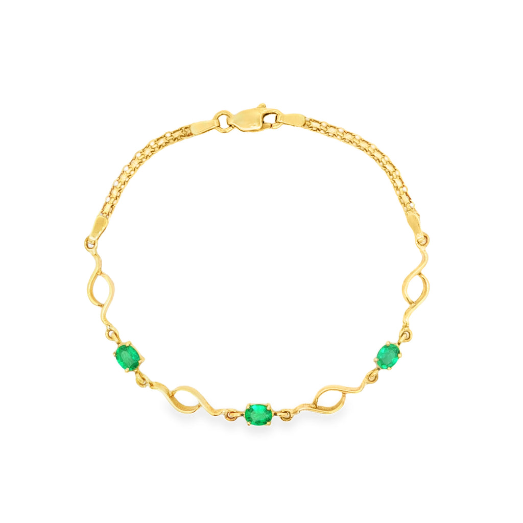 PULSERA ONDAS CON ESMERALDAS