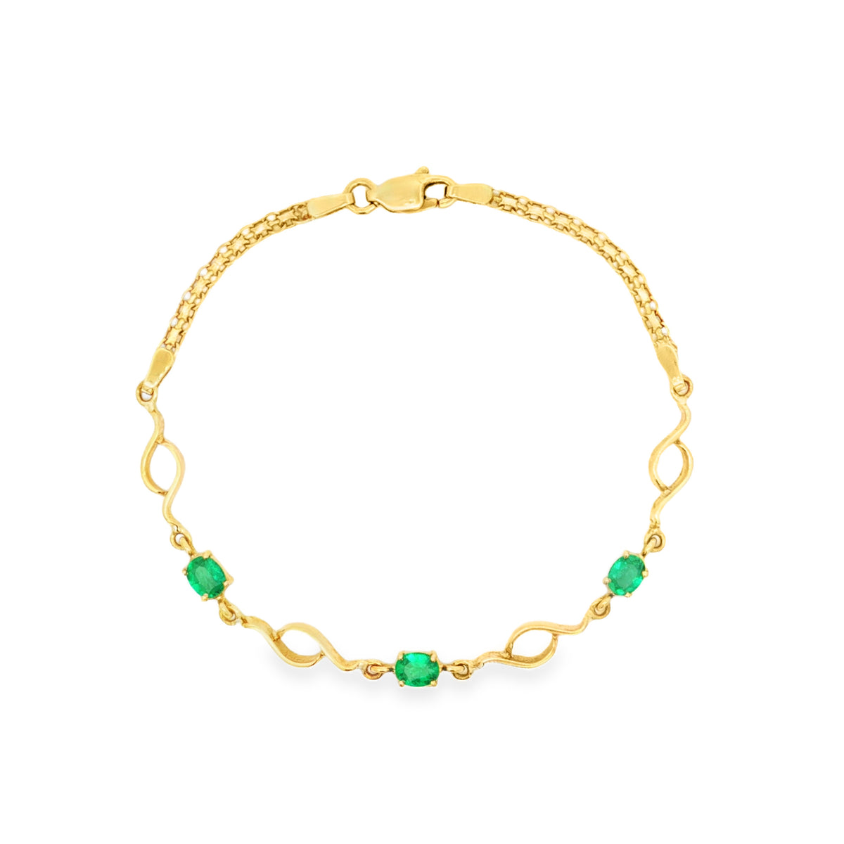 PULSERA ONDAS CON ESMERALDAS