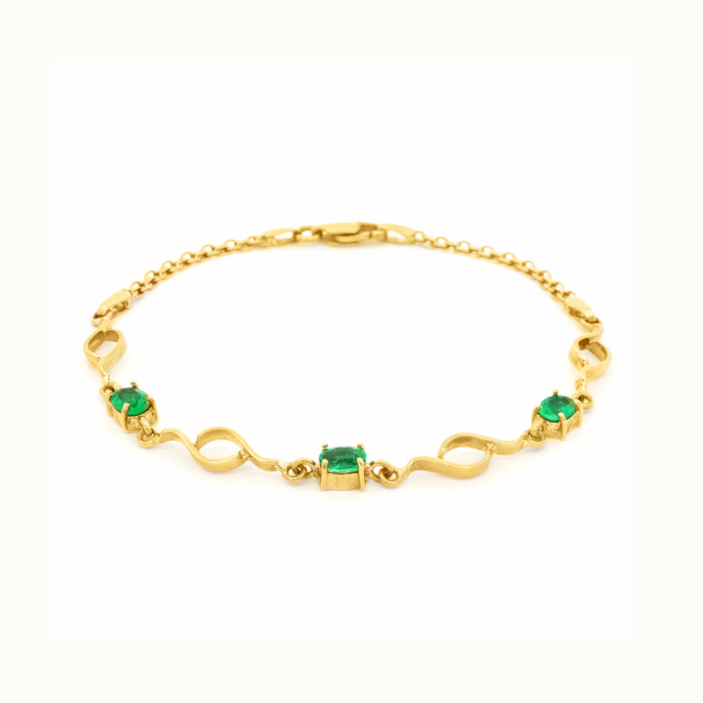 PULSERA ONDAS CON ESMERALDAS