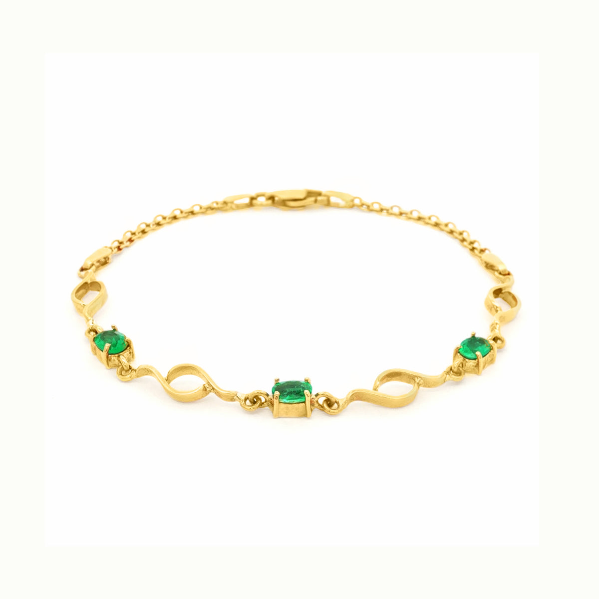 PULSERA ONDAS CON ESMERALDAS