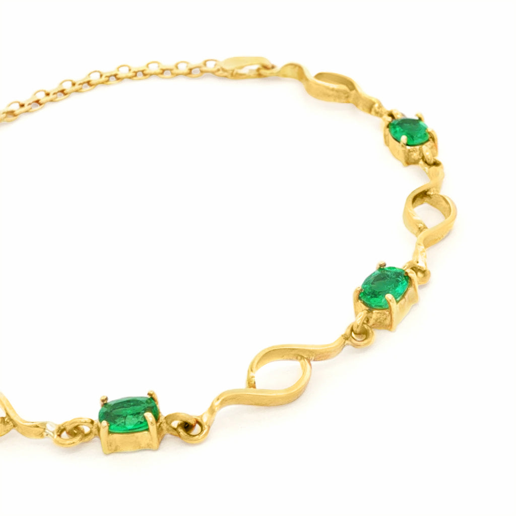 PULSERA ONDAS CON ESMERALDAS