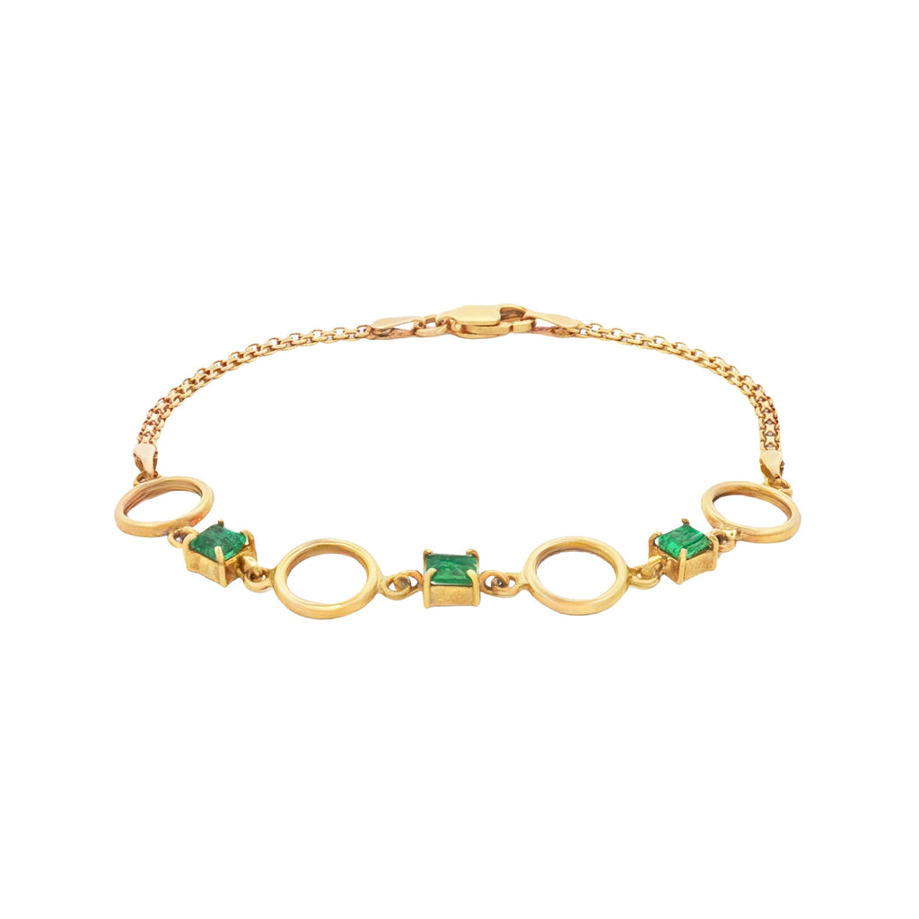 PULSERA CÍRCULOS Y ESMERALDAS