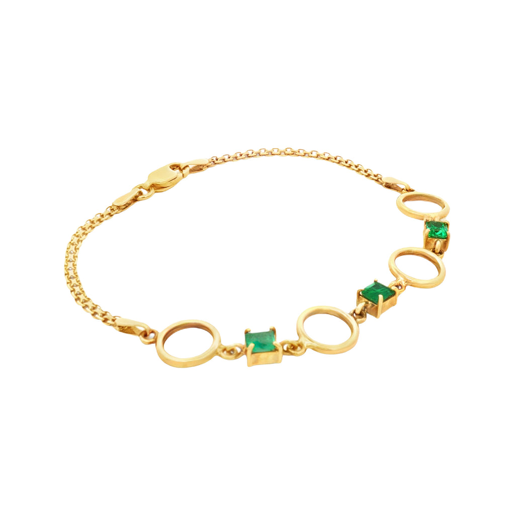 PULSERA CÍRCULOS Y ESMERALDAS