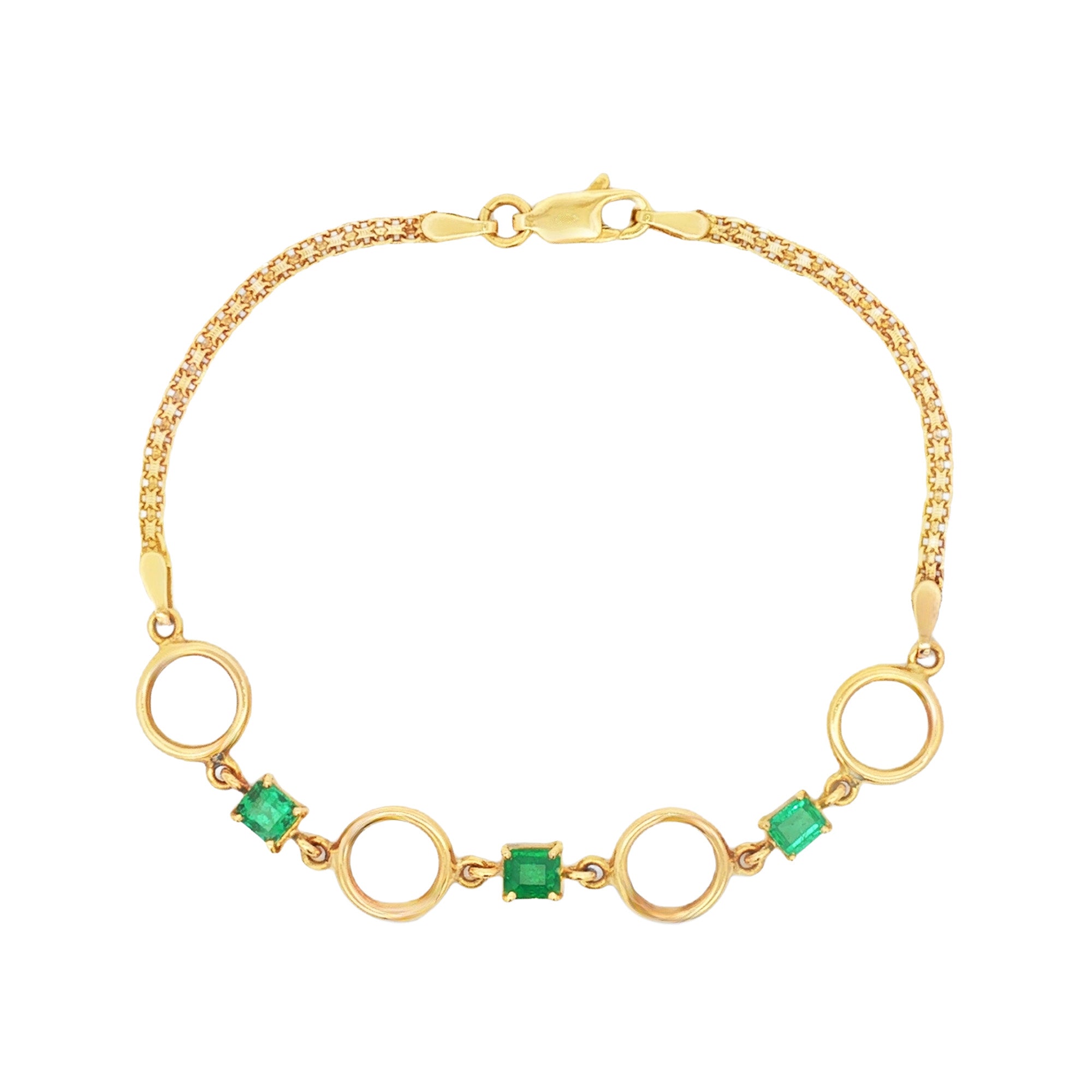 PULSERA CÍRCULOS Y ESMERALDAS