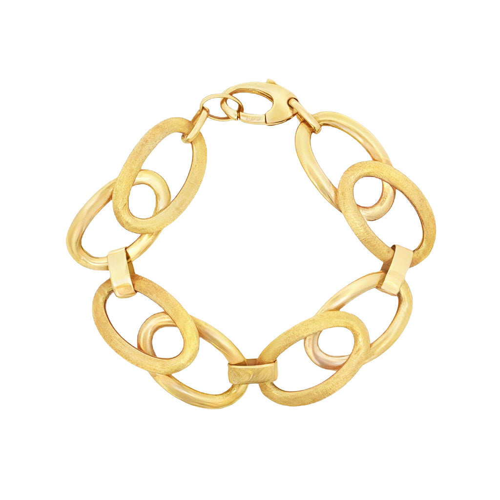 PULSERA ÓVALOS LISO Y SATINADO 19CM