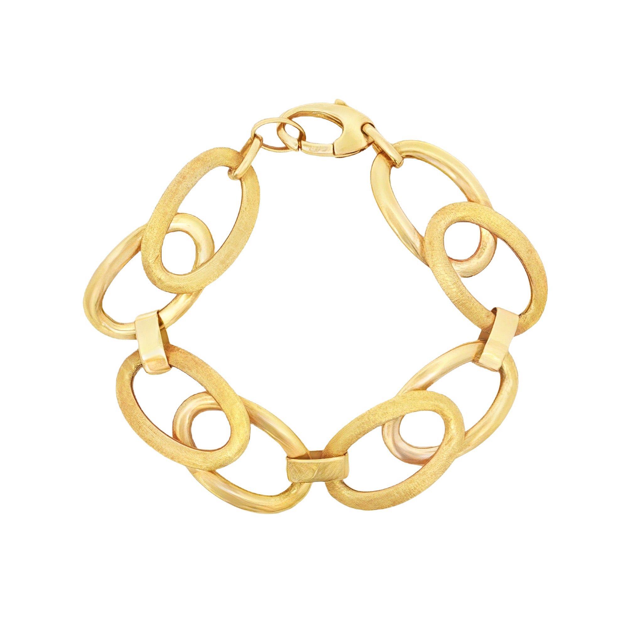 PULSERA ÓVALOS LISO Y SATINADO 19CM