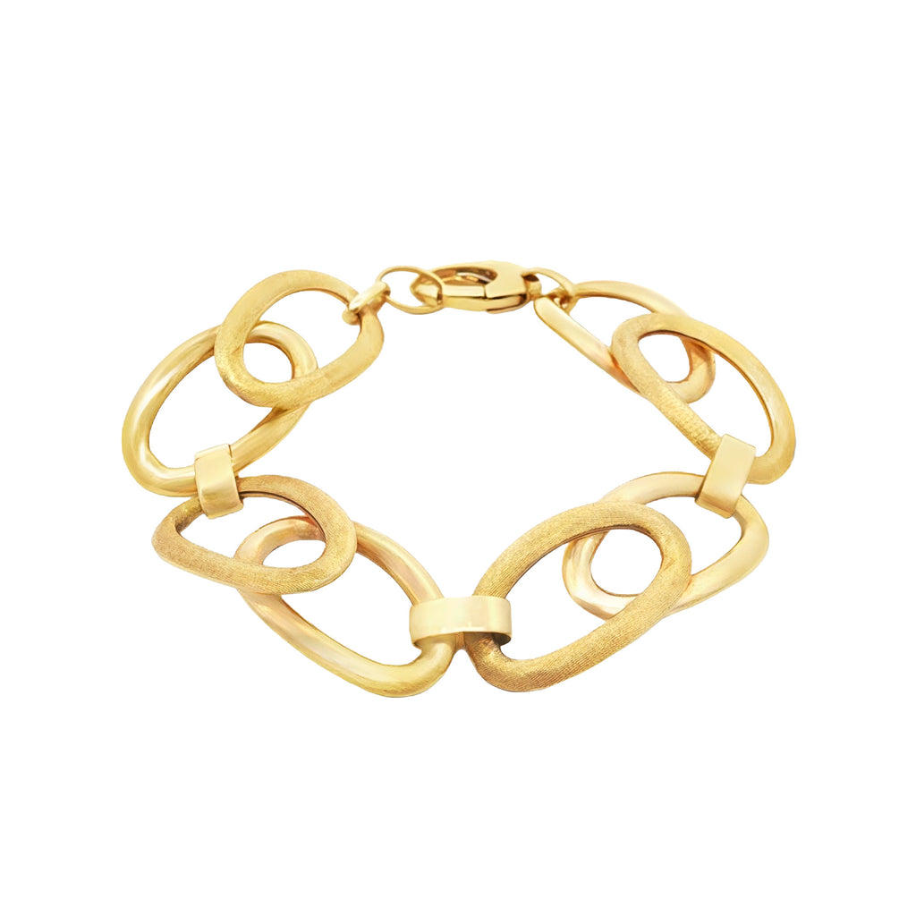 PULSERA ÓVALOS LISO Y SATINADO 19CM