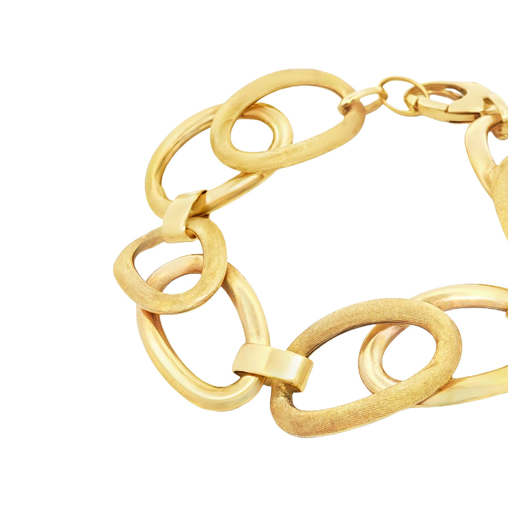 PULSERA ÓVALOS LISO Y SATINADO 19CM
