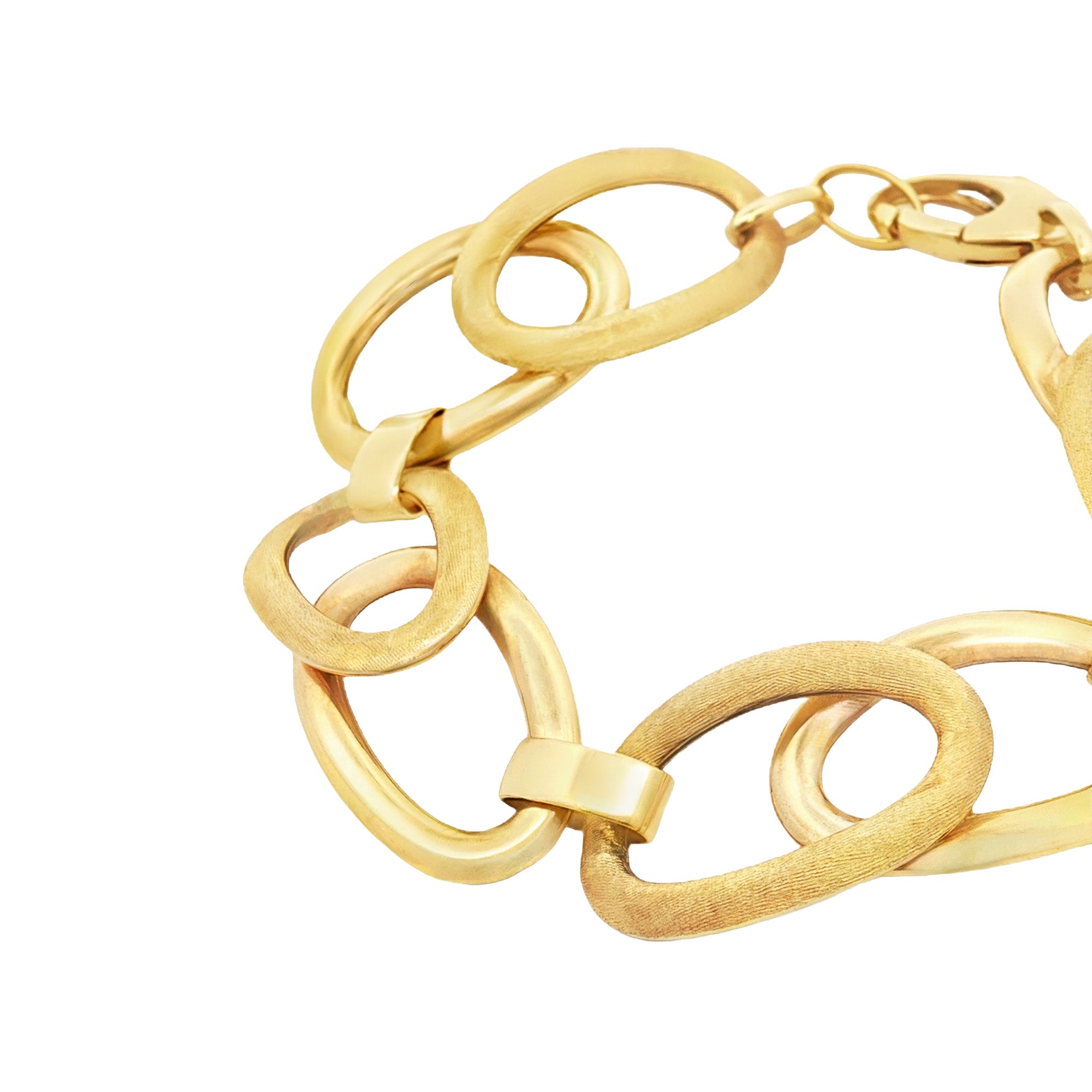 PULSERA ÓVALOS LISO Y SATINADO 19CM