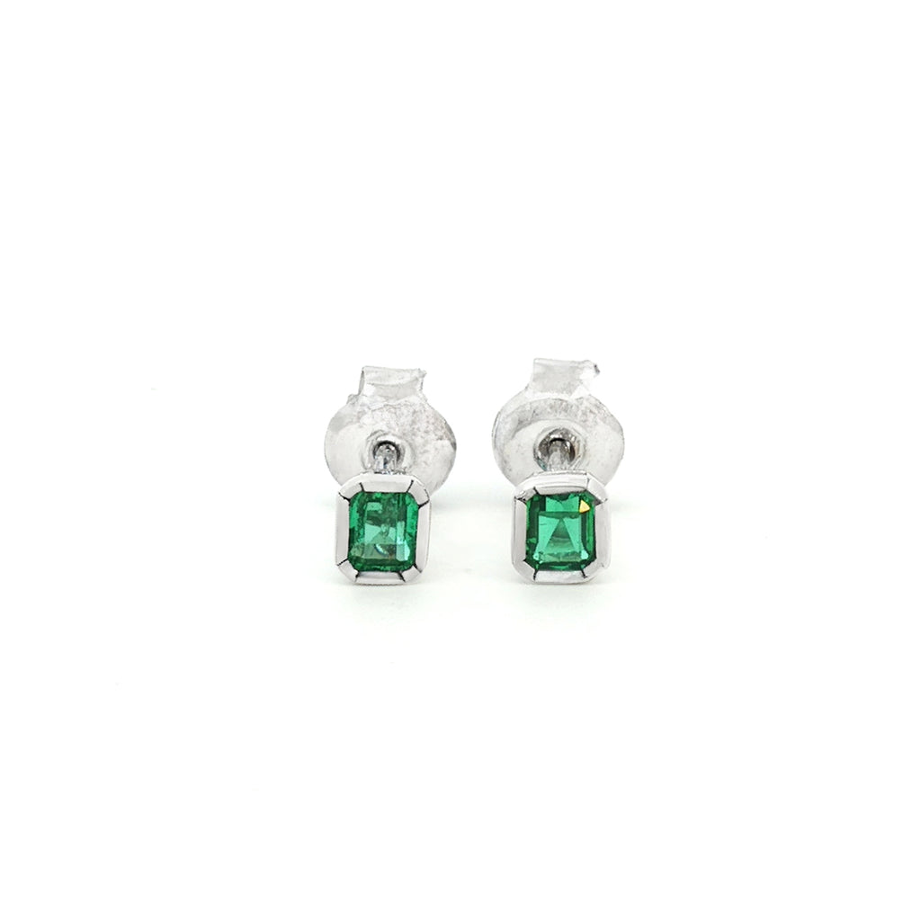 ARETES ESMERALDA CUADRADOS