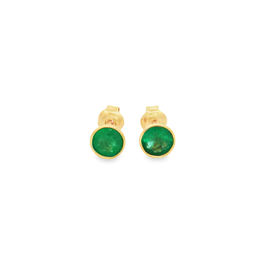ARETES ESMERALDAS REDONDAS