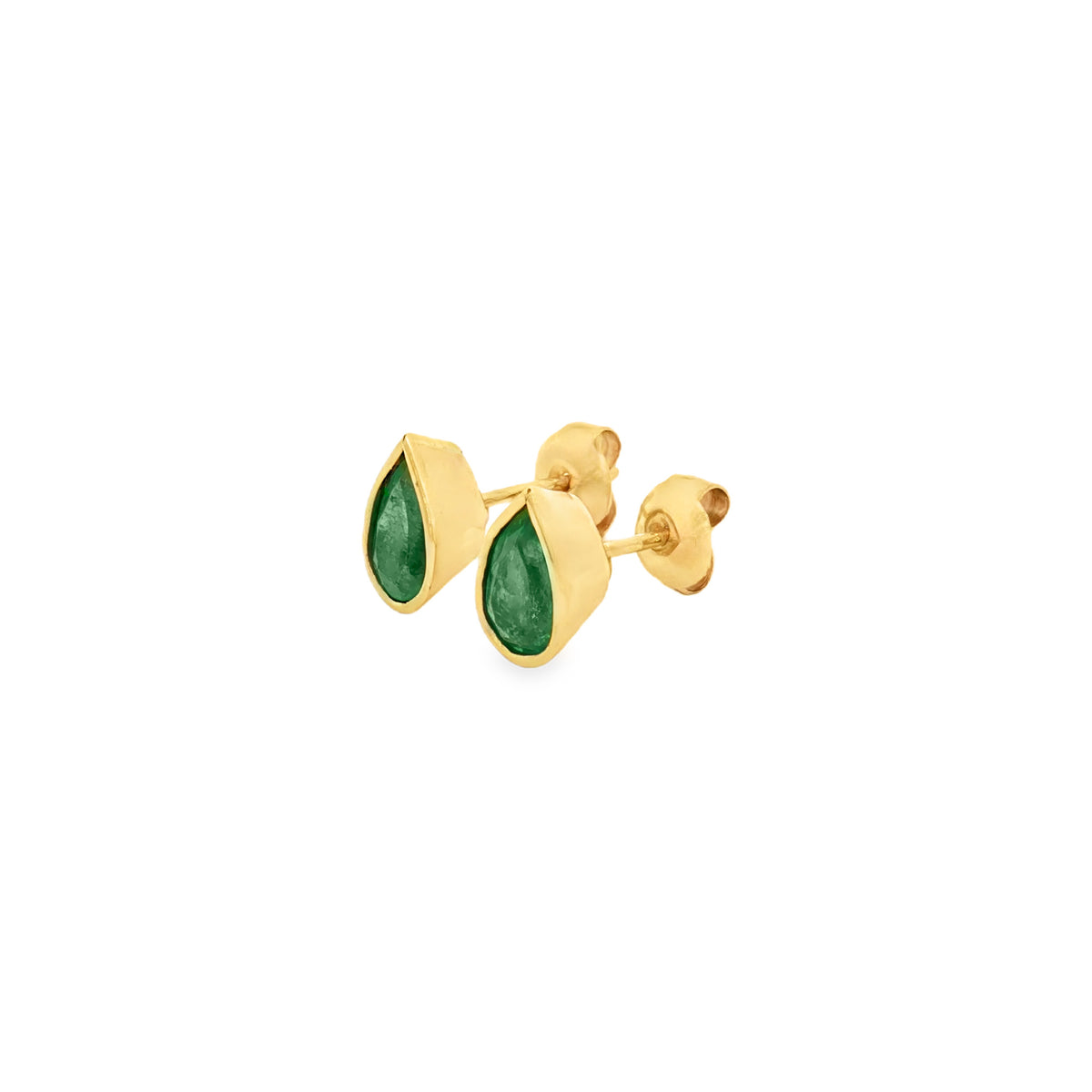 ARETES GOTA DE ESMERALDAS AL BISEL