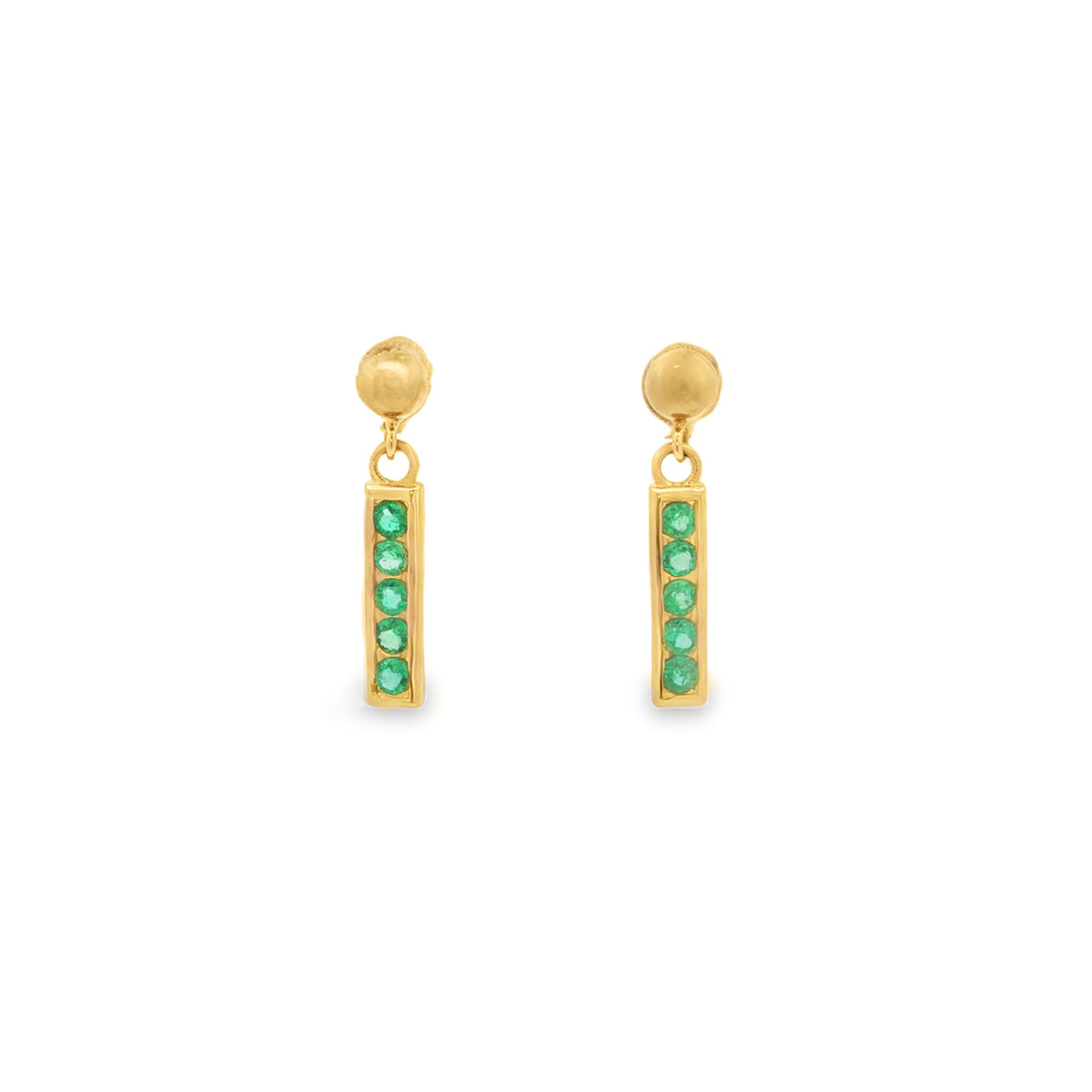 ARETES LARGOS CON ESMERALDAS