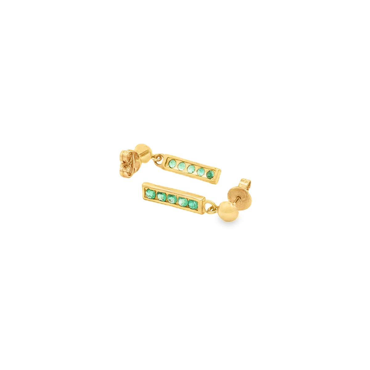 ARETES LARGOS CON ESMERALDAS