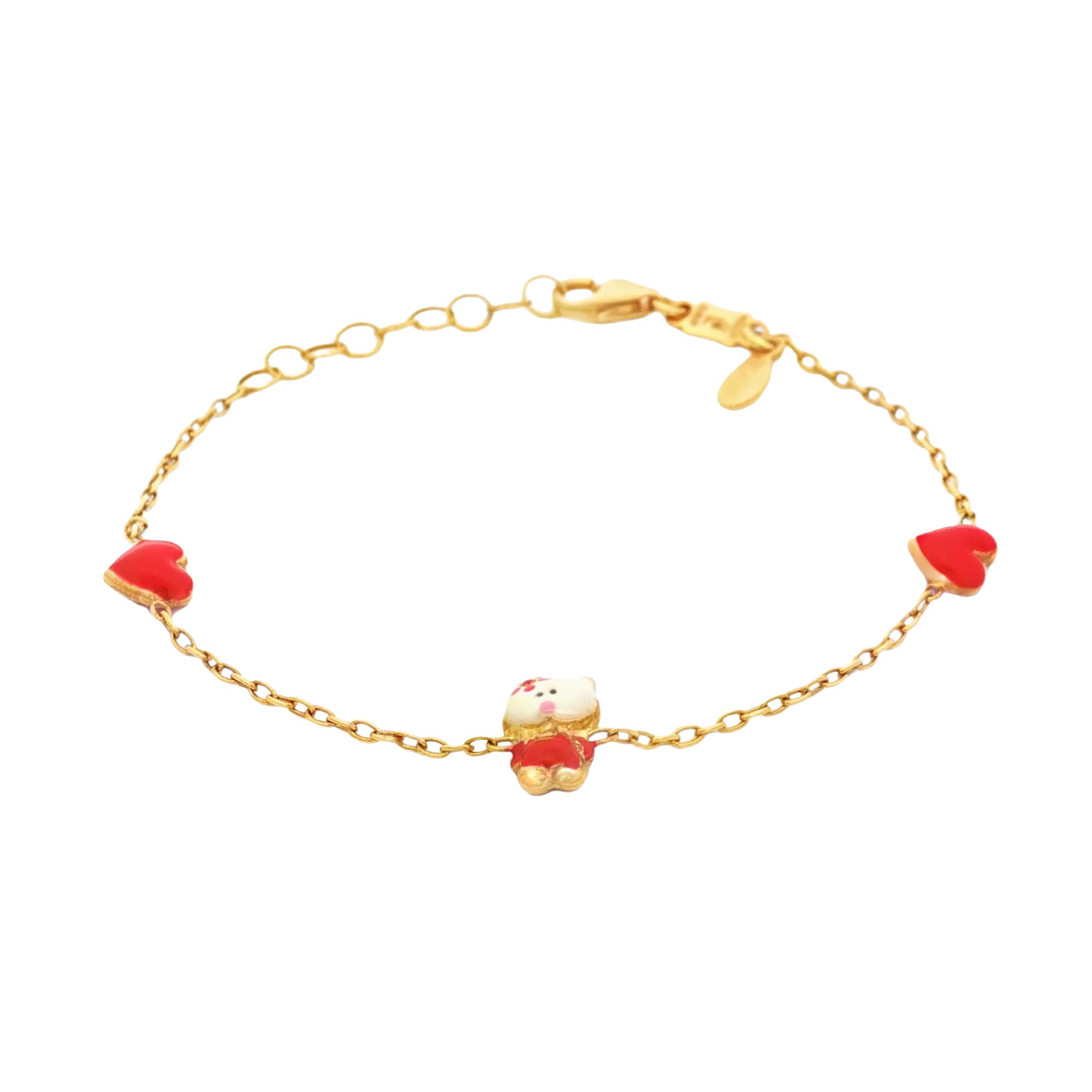 PULSERA BEBÉ CORAZONES ROJOS