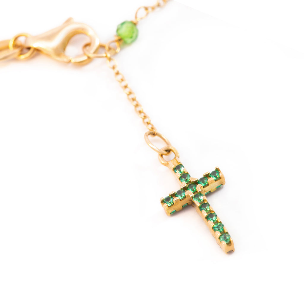 DENARIO ORO AMARILLO ZIRCÓN VERDE MEDALLA MILAGROSA