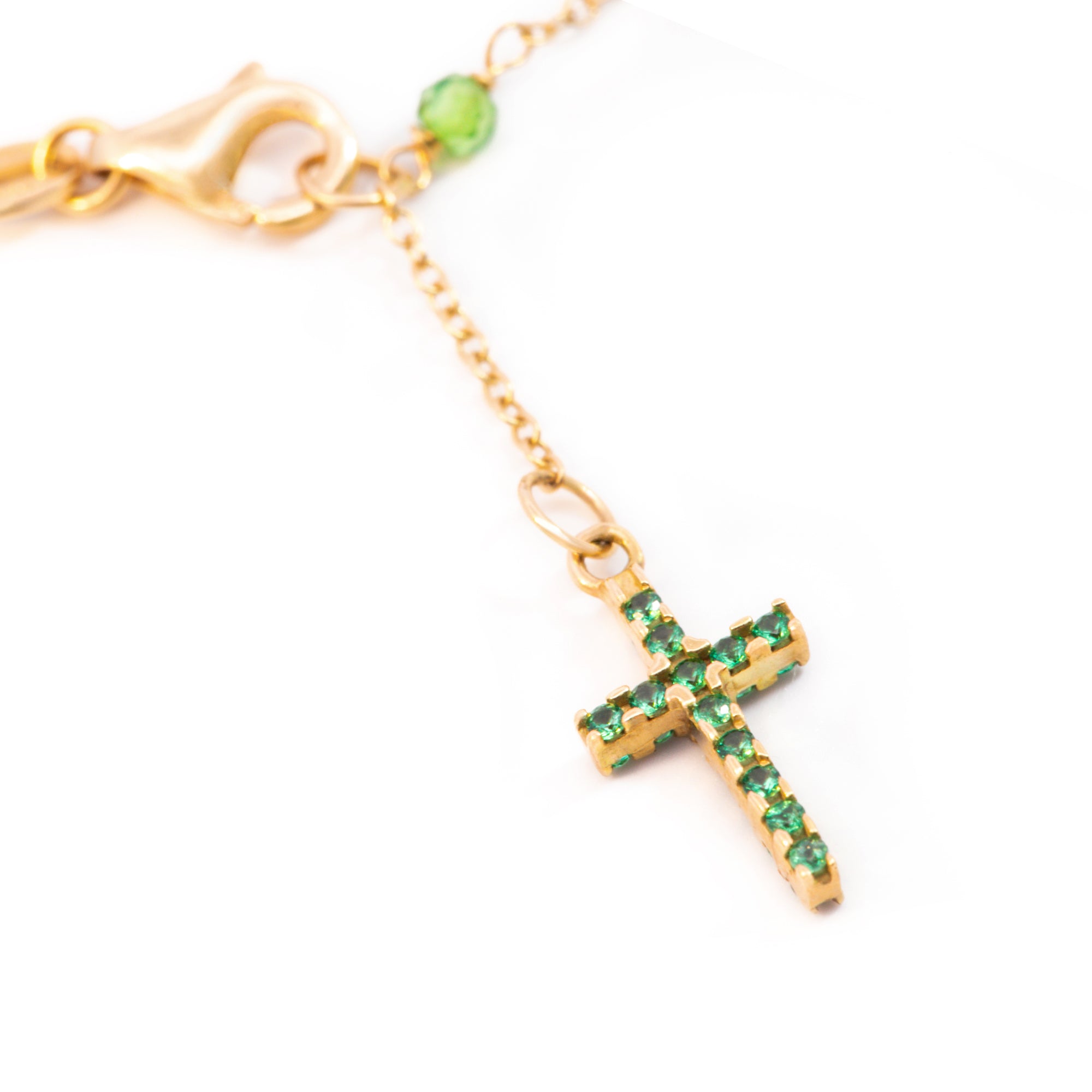 DENARIO ORO AMARILLO ZIRCÓN VERDE MEDALLA MILAGROSA