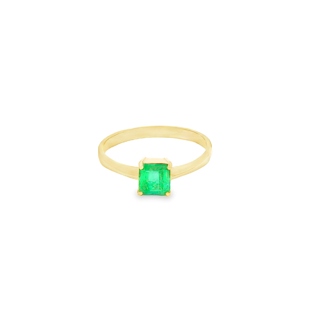 ANILLO CON ESMERALDA Y DIAMANTES