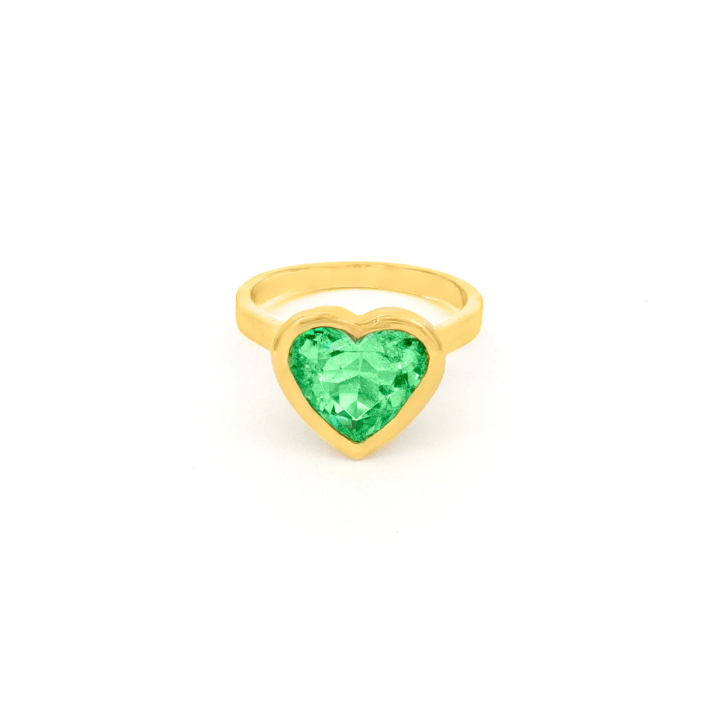 ANILLO ESMERALDA CORAZÓN