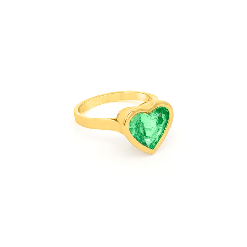 ANILLO ESMERALDA CORAZÓN