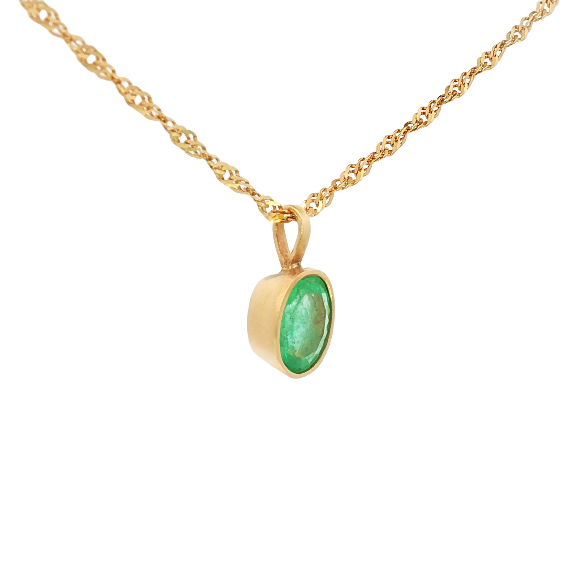 DIJE ESMERALDA OVAL BISEL