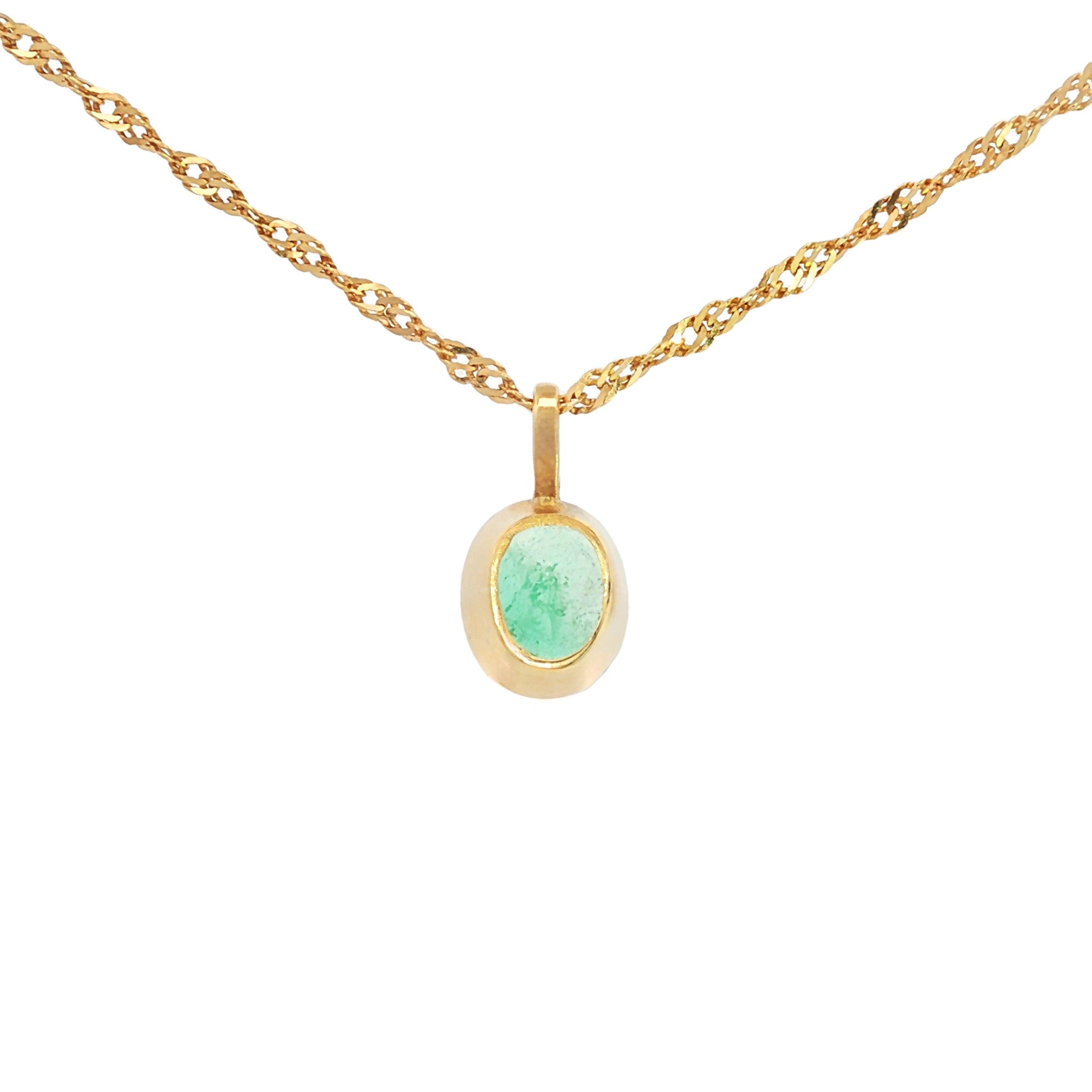 DIJE ESMERALDA OVAL BISEL