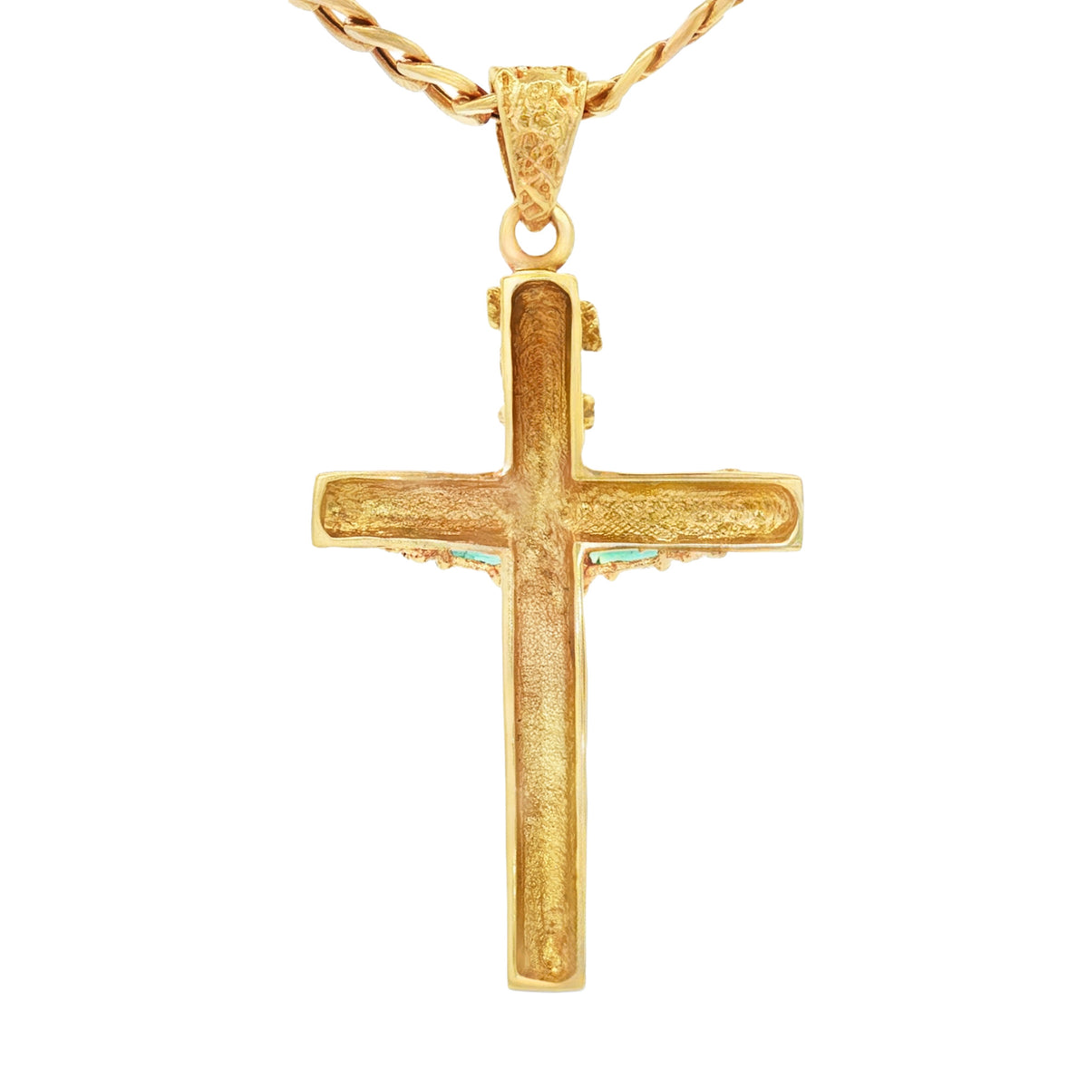 DIJE CRUZ DE ESMERALDAS Y DIAMANTES