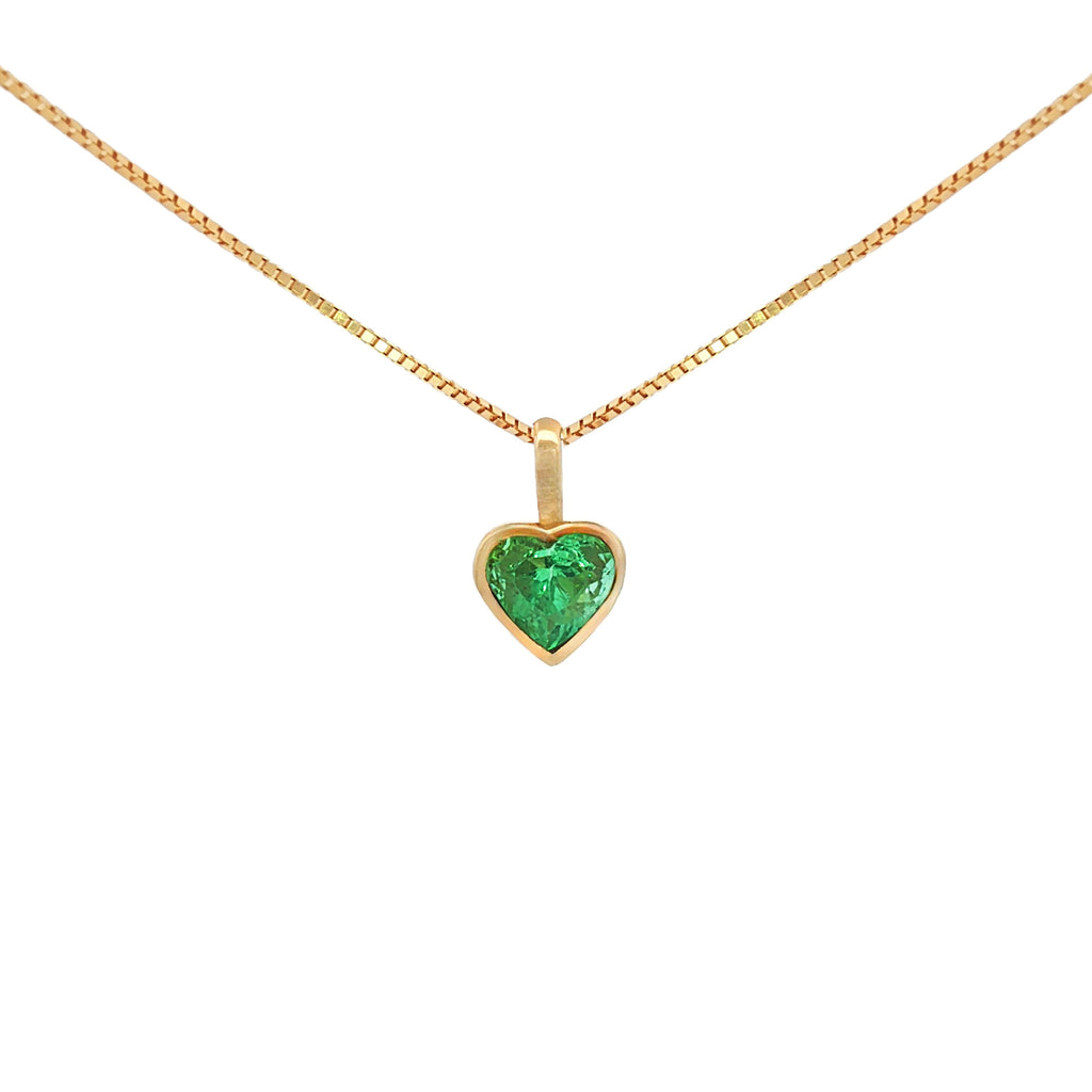 DIJE CORAZÓN ESMERALDA