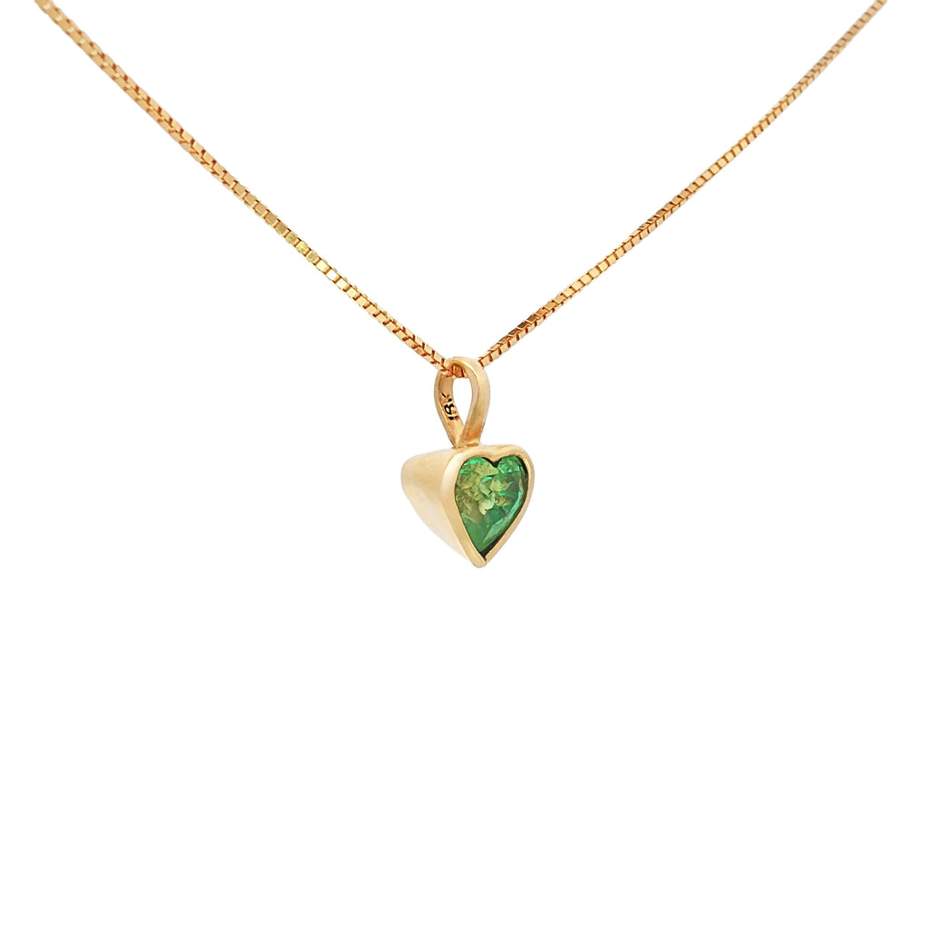 DIJE CORAZÓN ESMERALDA