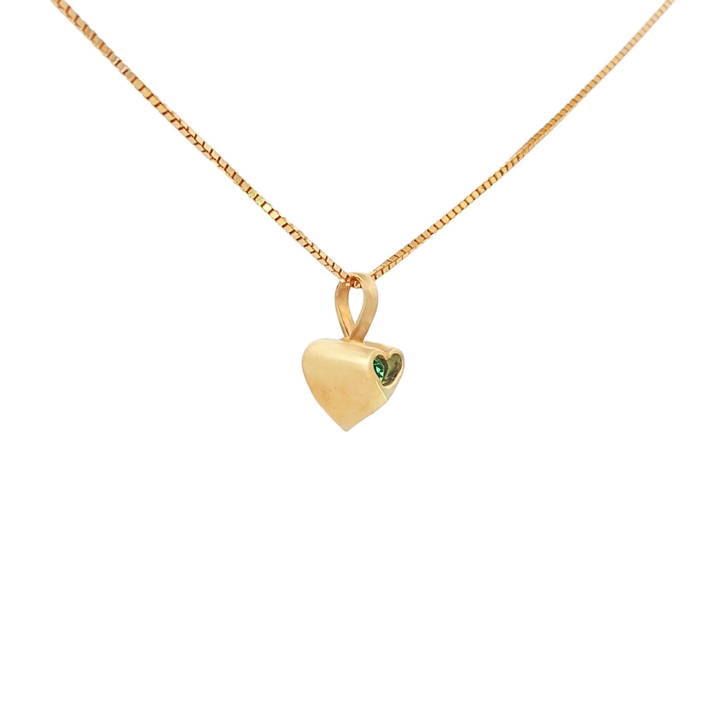 DIJE CORAZÓN ESMERALDA