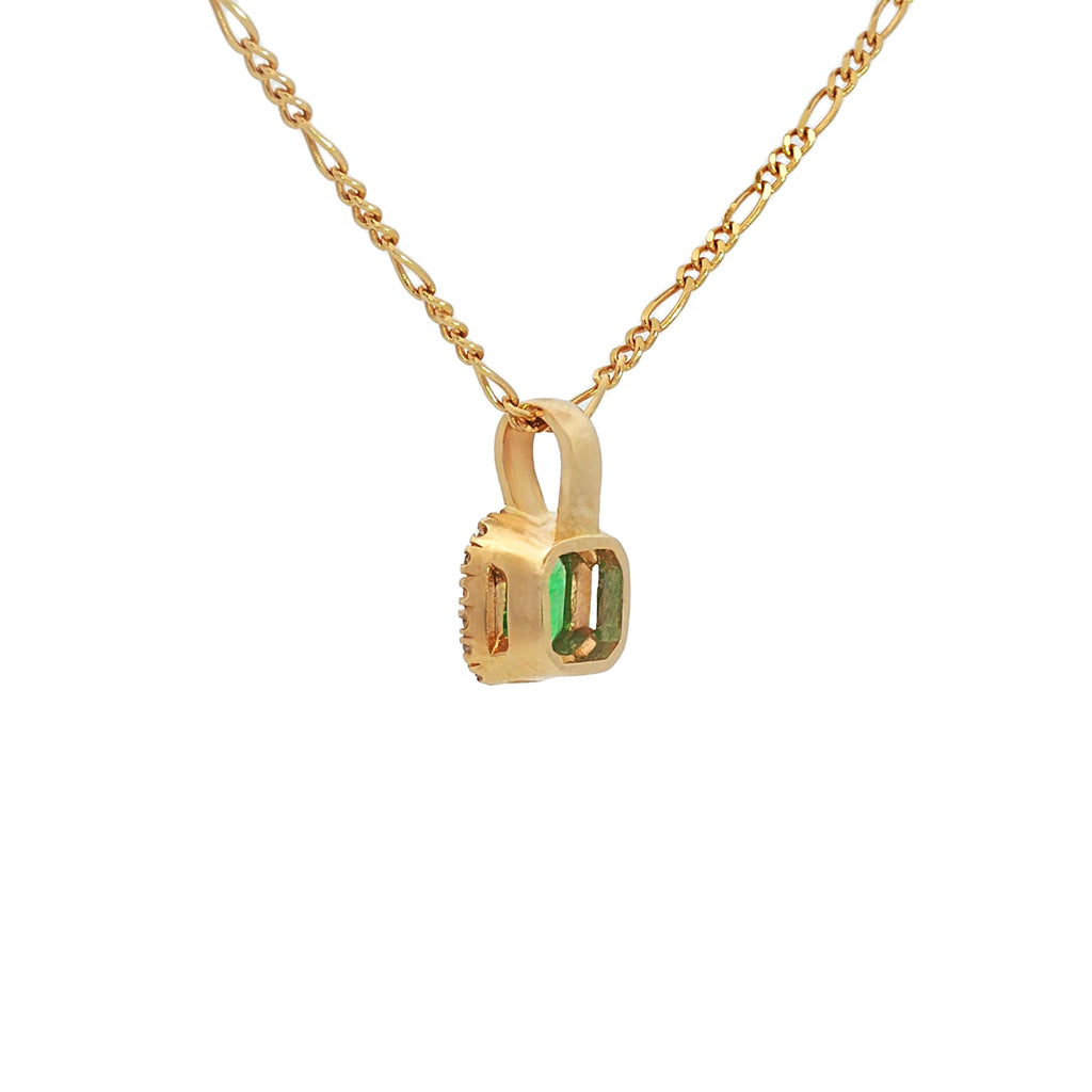 DIJE ESMERALDA CUADRADA Y DIAMANTES