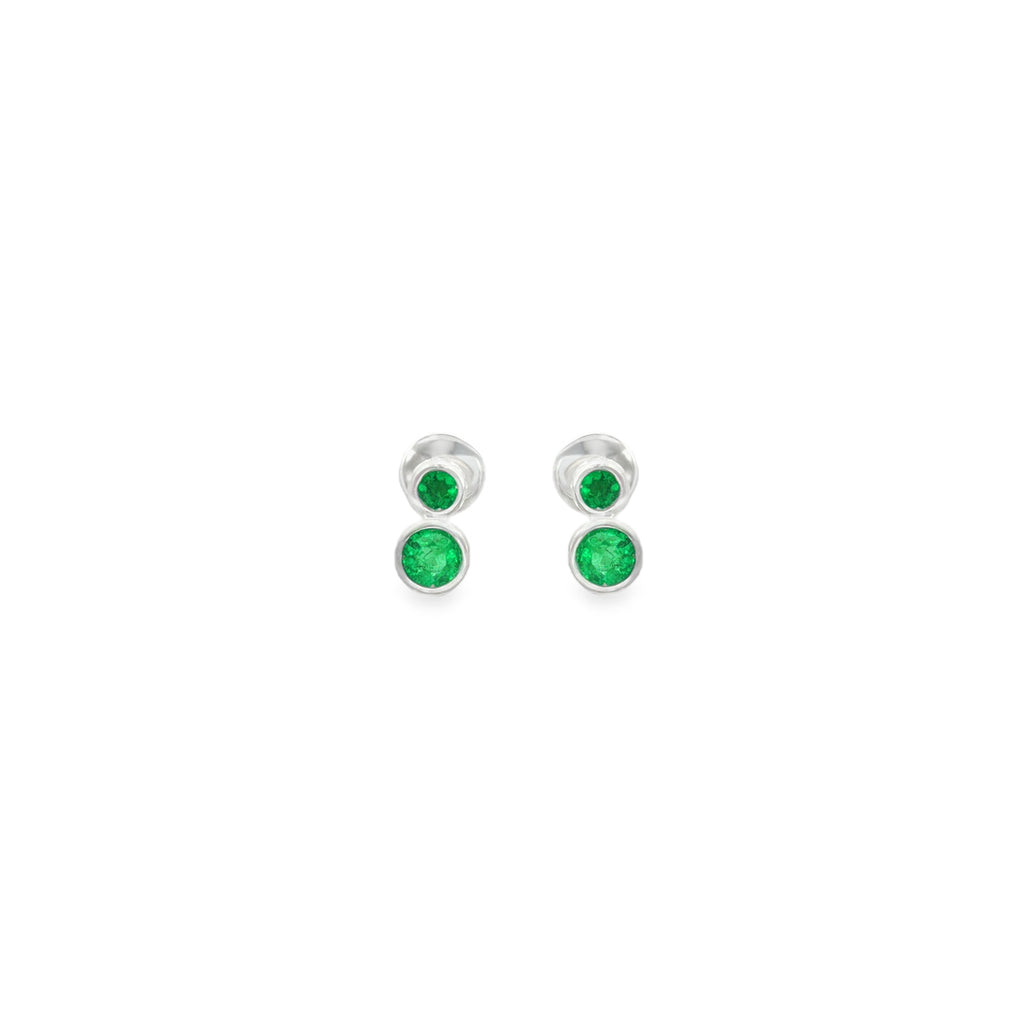 ARETES CÍRCULOS CON ESMERALDAS