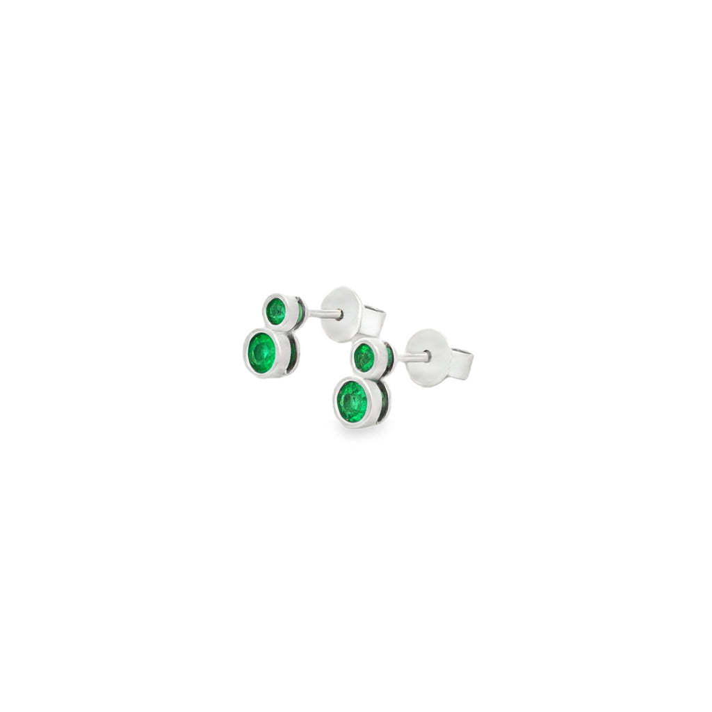 ARETES CÍRCULOS CON ESMERALDAS