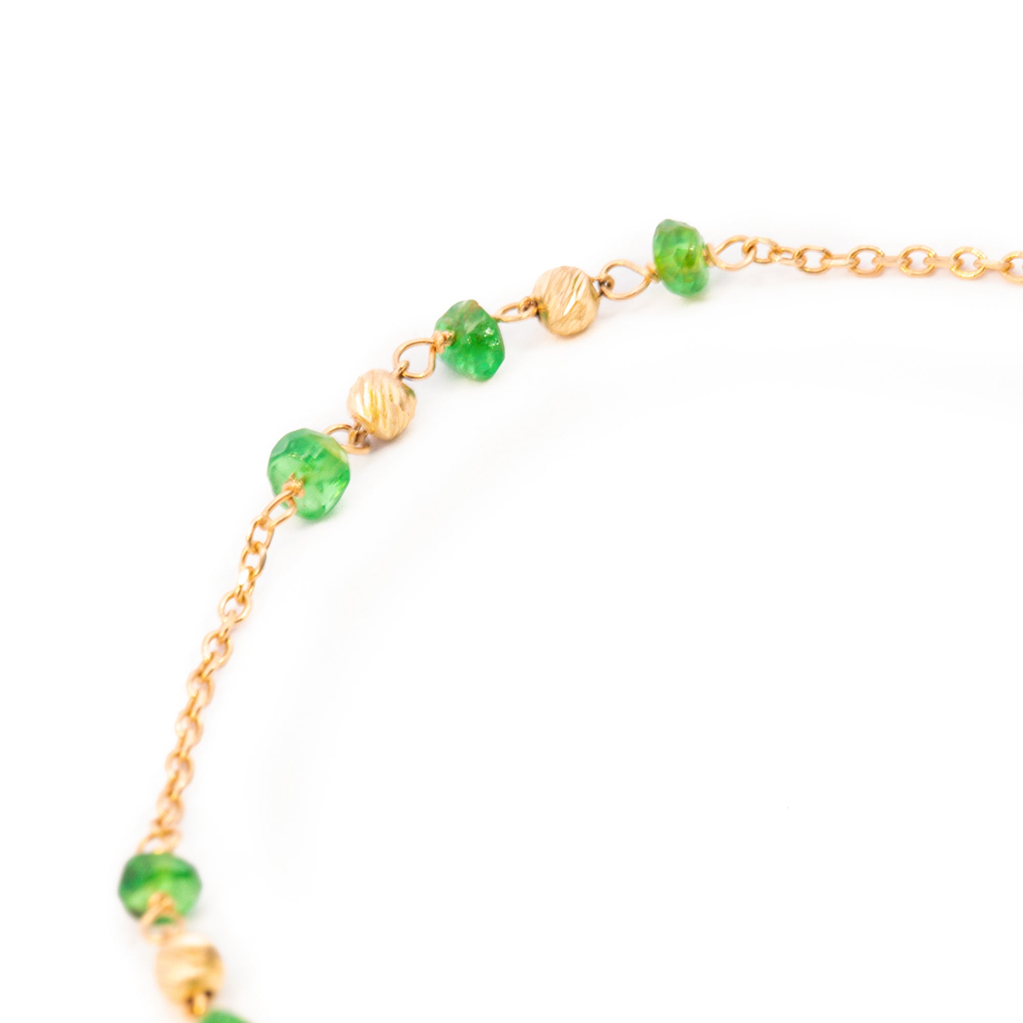 PULSERA ORO AMARILLO BOLITAS ESMERALDA