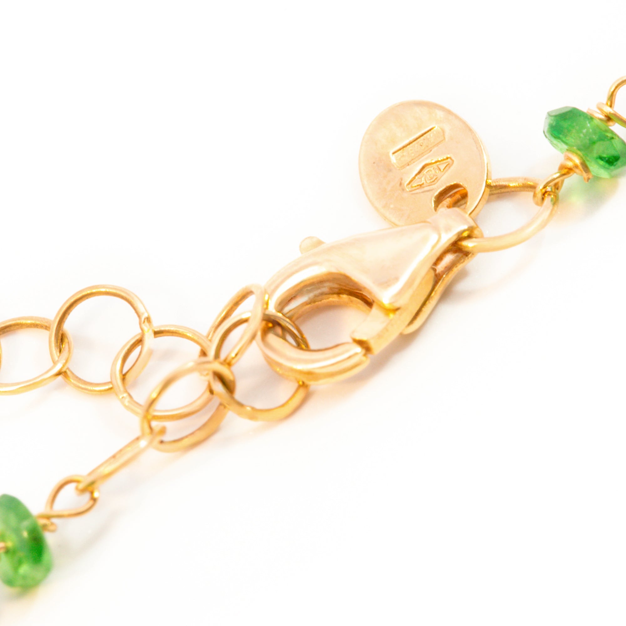 PULSERA ORO AMARILLO BOLITAS ESMERALDA
