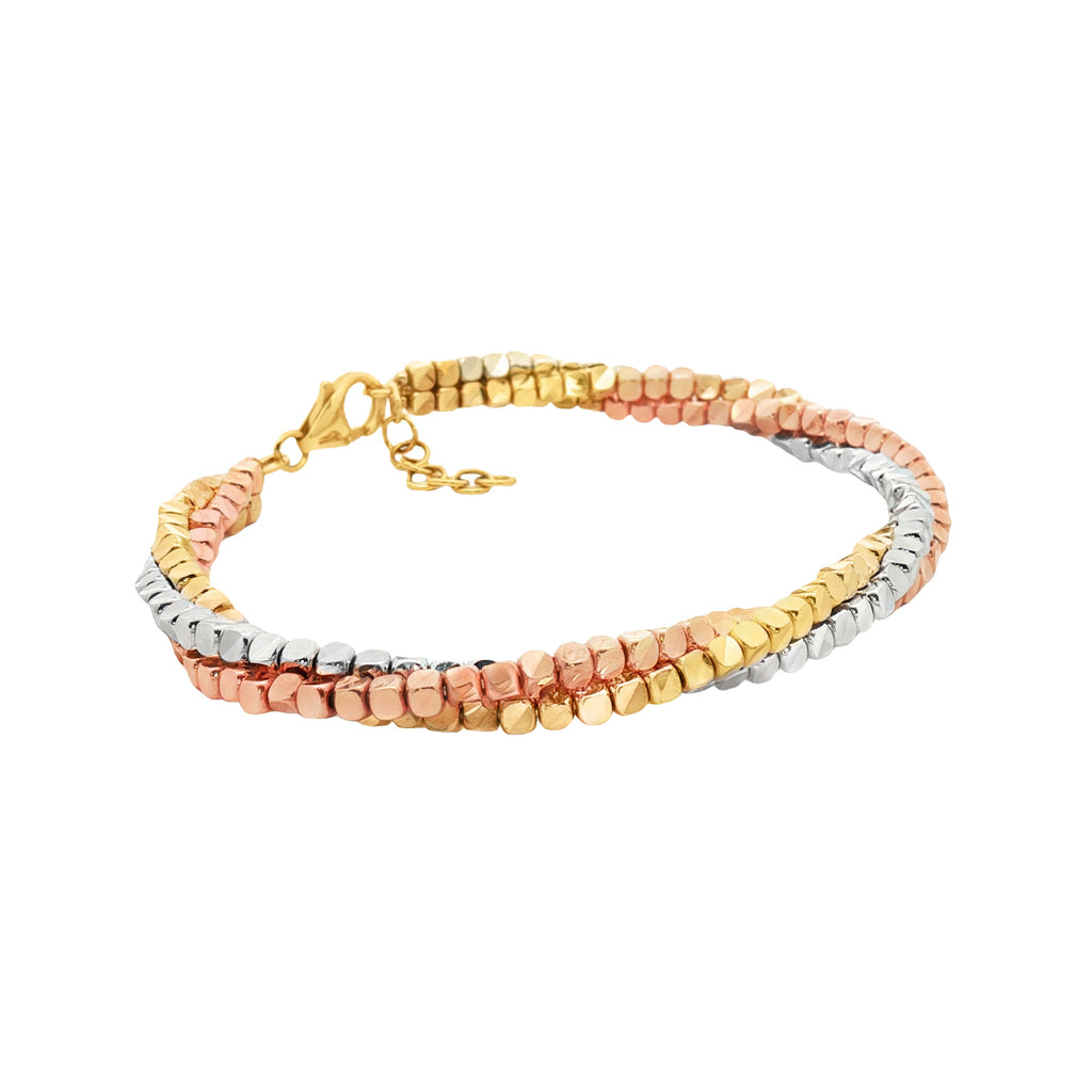 PULSERA ARO OVALADO RETORCIDO CON DADOS