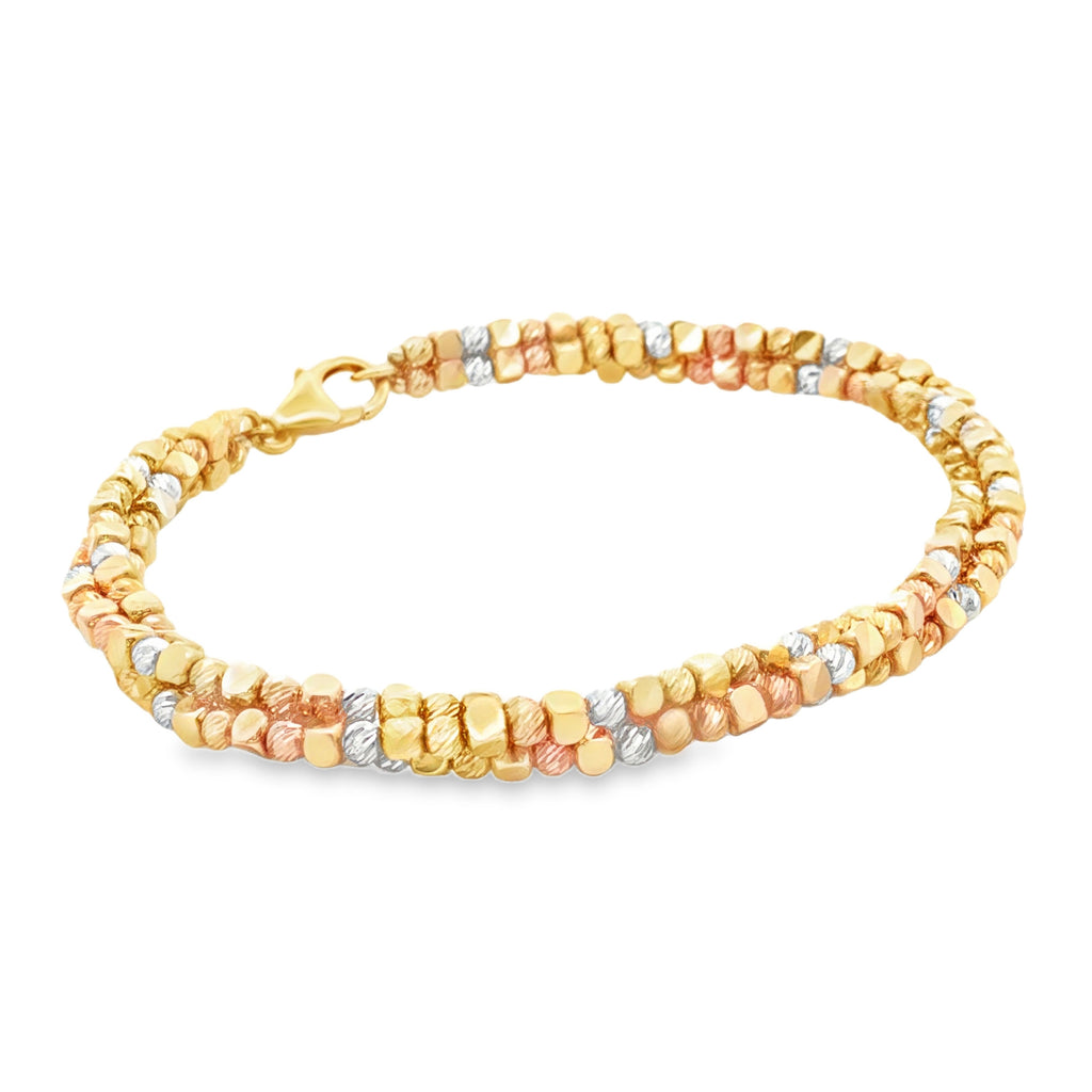 PULSERA ARO ONDA RETORCIDA DADOS