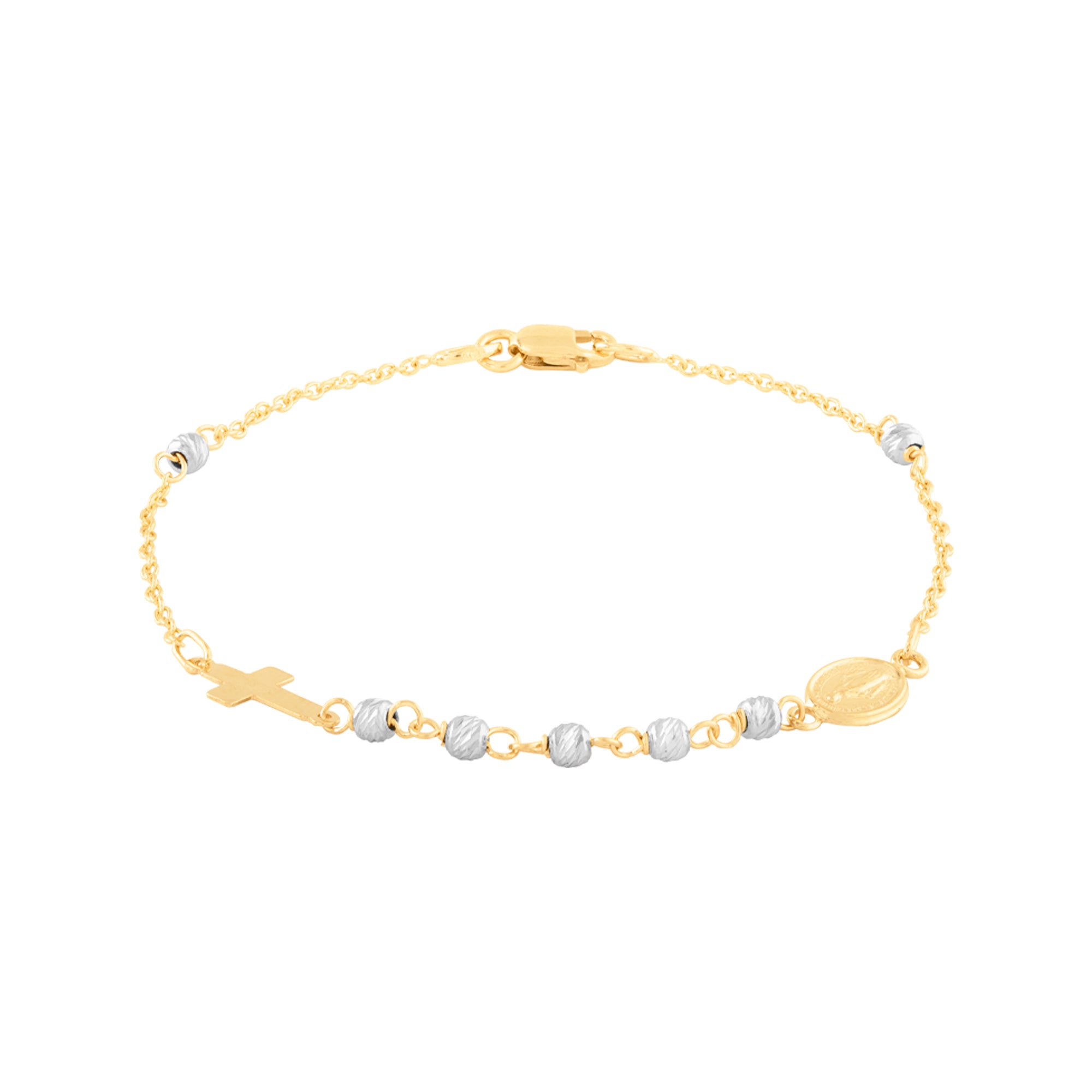 PULSERA CRUZ Y MEDALLA VIRGEN MILAGROSA