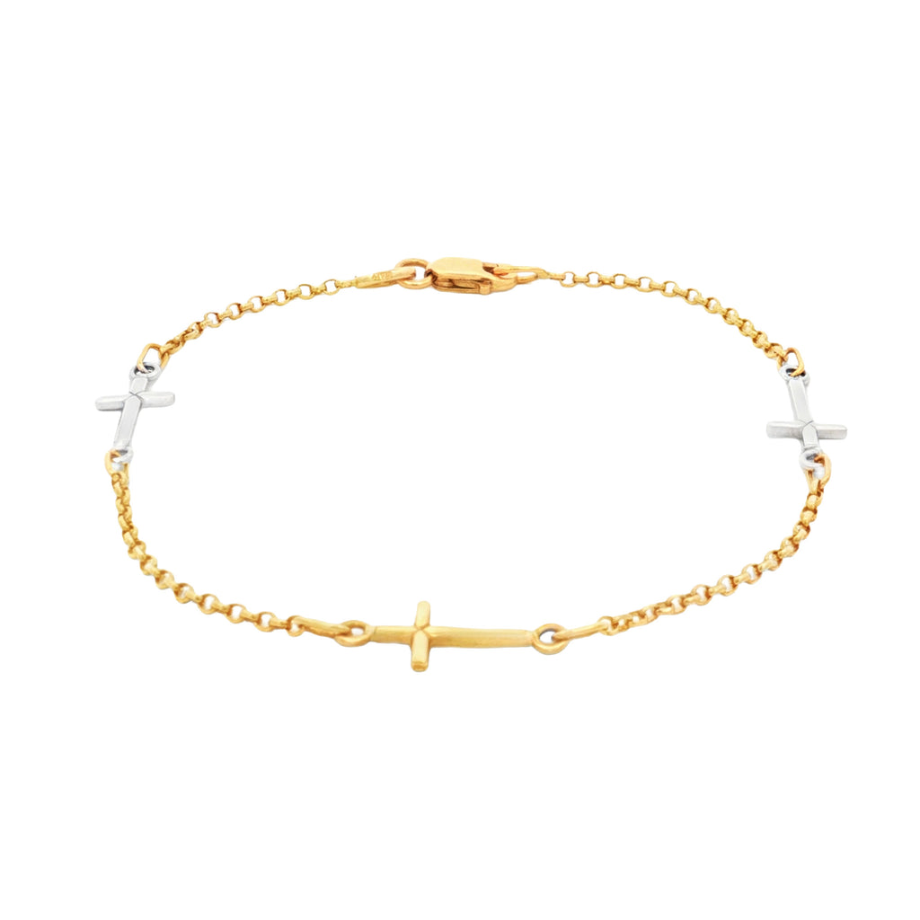 PULSERA CRUCES TEJIDO ROLLO