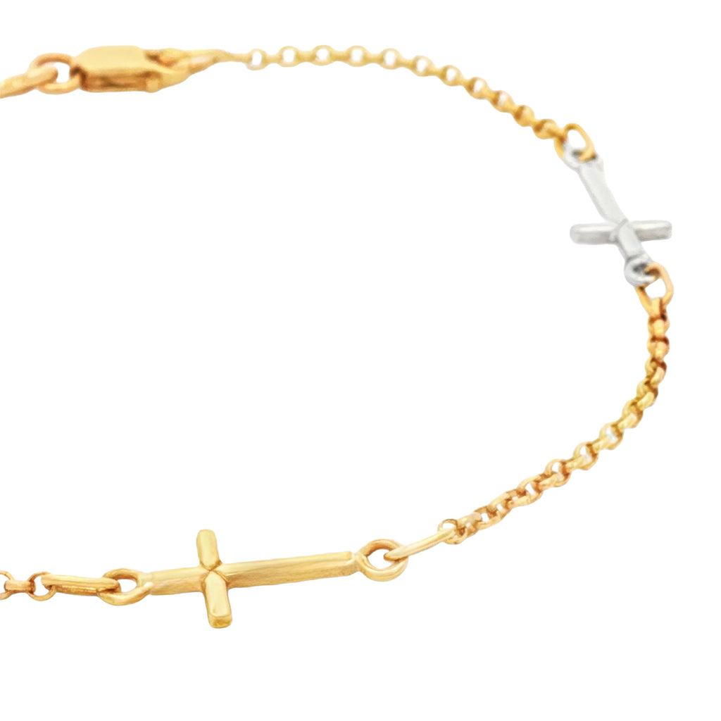 PULSERA CRUCES TEJIDO ROLLO