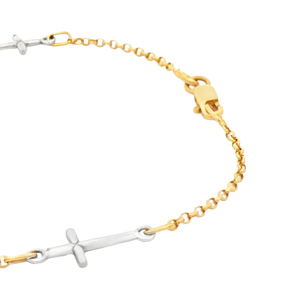 PULSERA CRUCES TEJIDO ROLLO