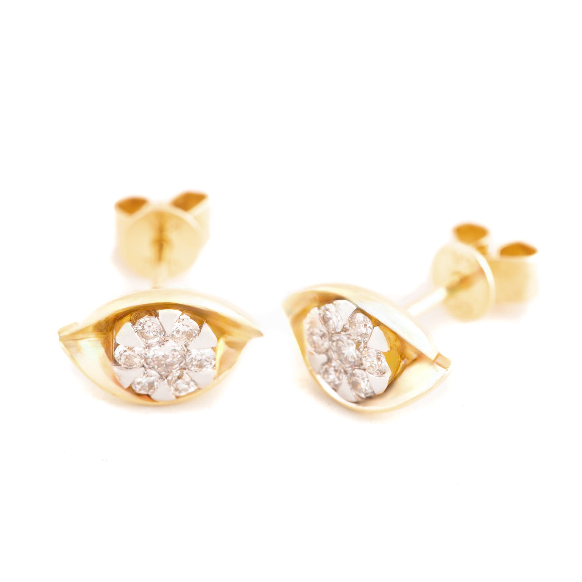 ARETES HOJA Y FLOR CON DIAMANTES