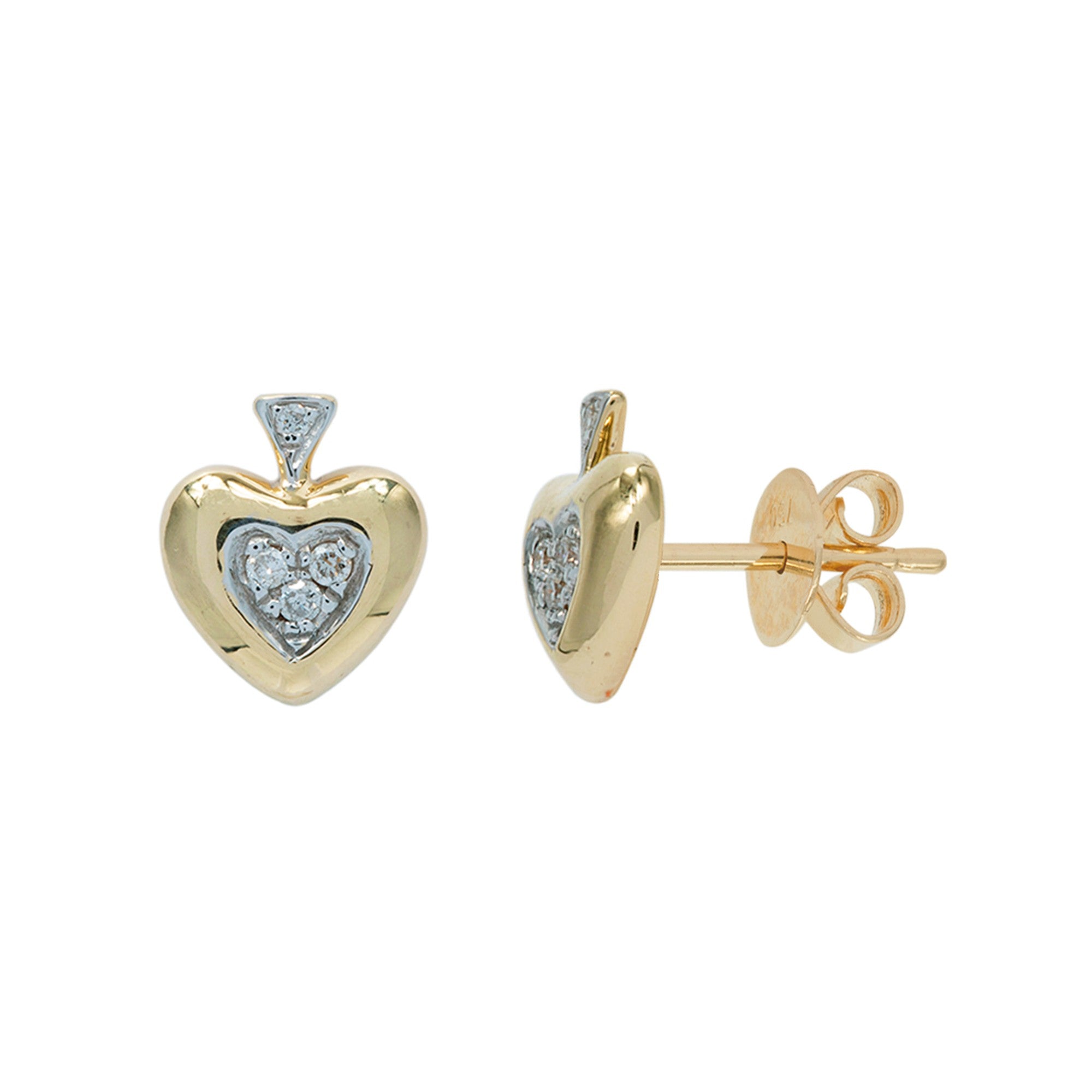 ARETES CORAZÓN DIAMANTES