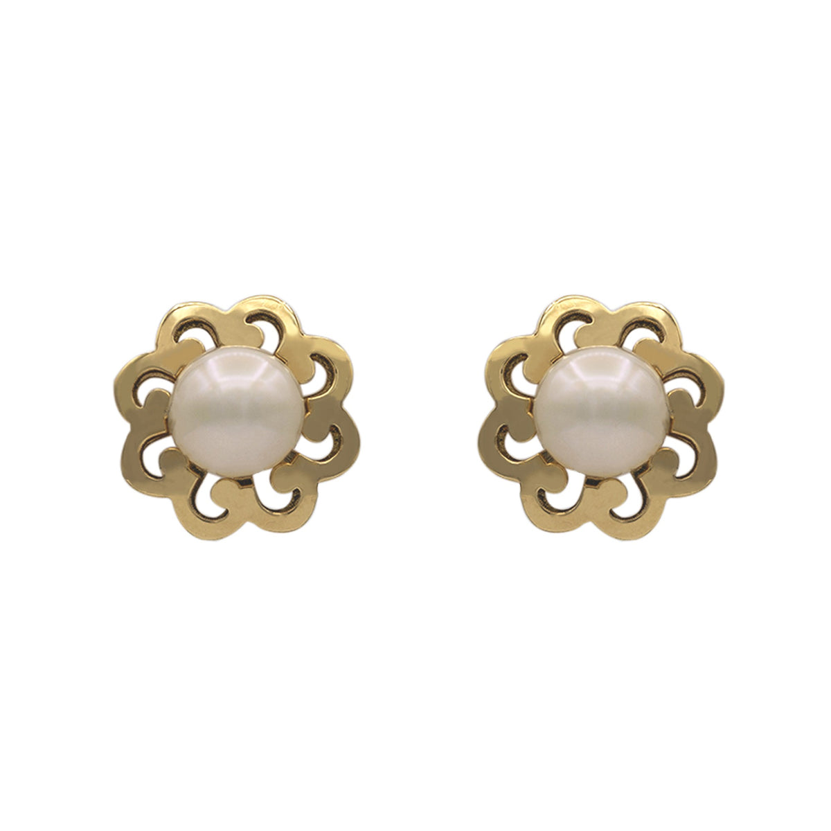 ARETES FLOR EN PERLA