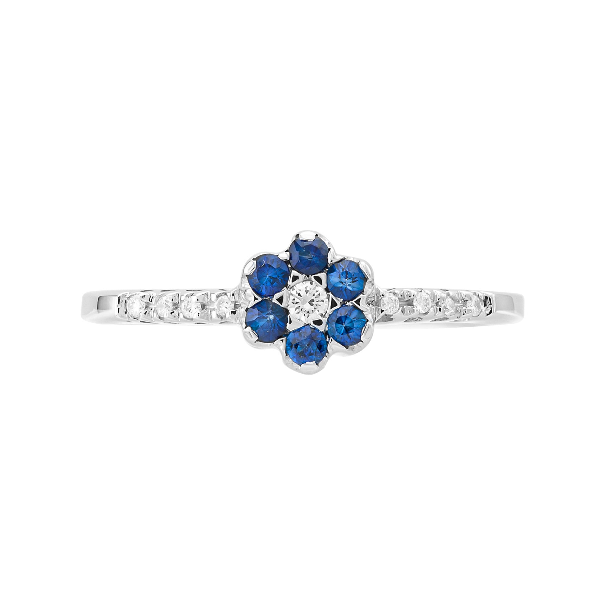 ANILLO CON ZAFIROS Y DIAMANTES