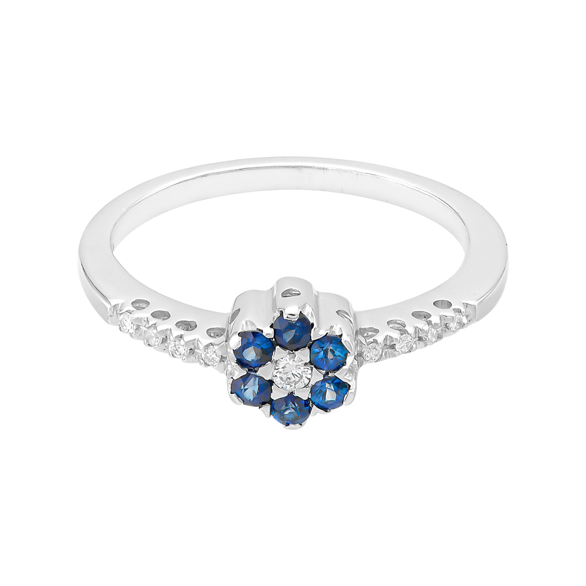 ANILLO CON ZAFIROS Y DIAMANTES
